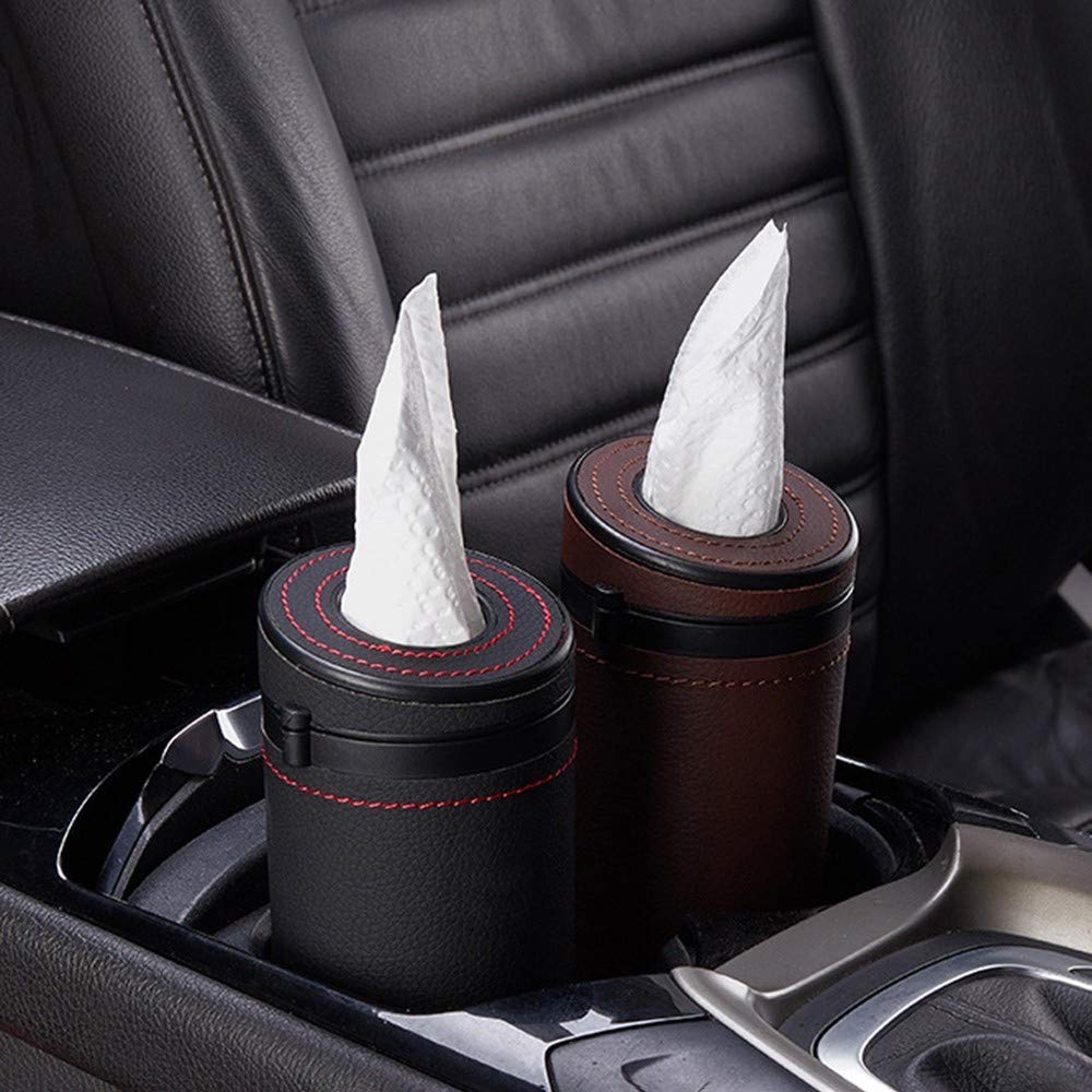 Premium PU Leather Car Tissue Holder - 2.75