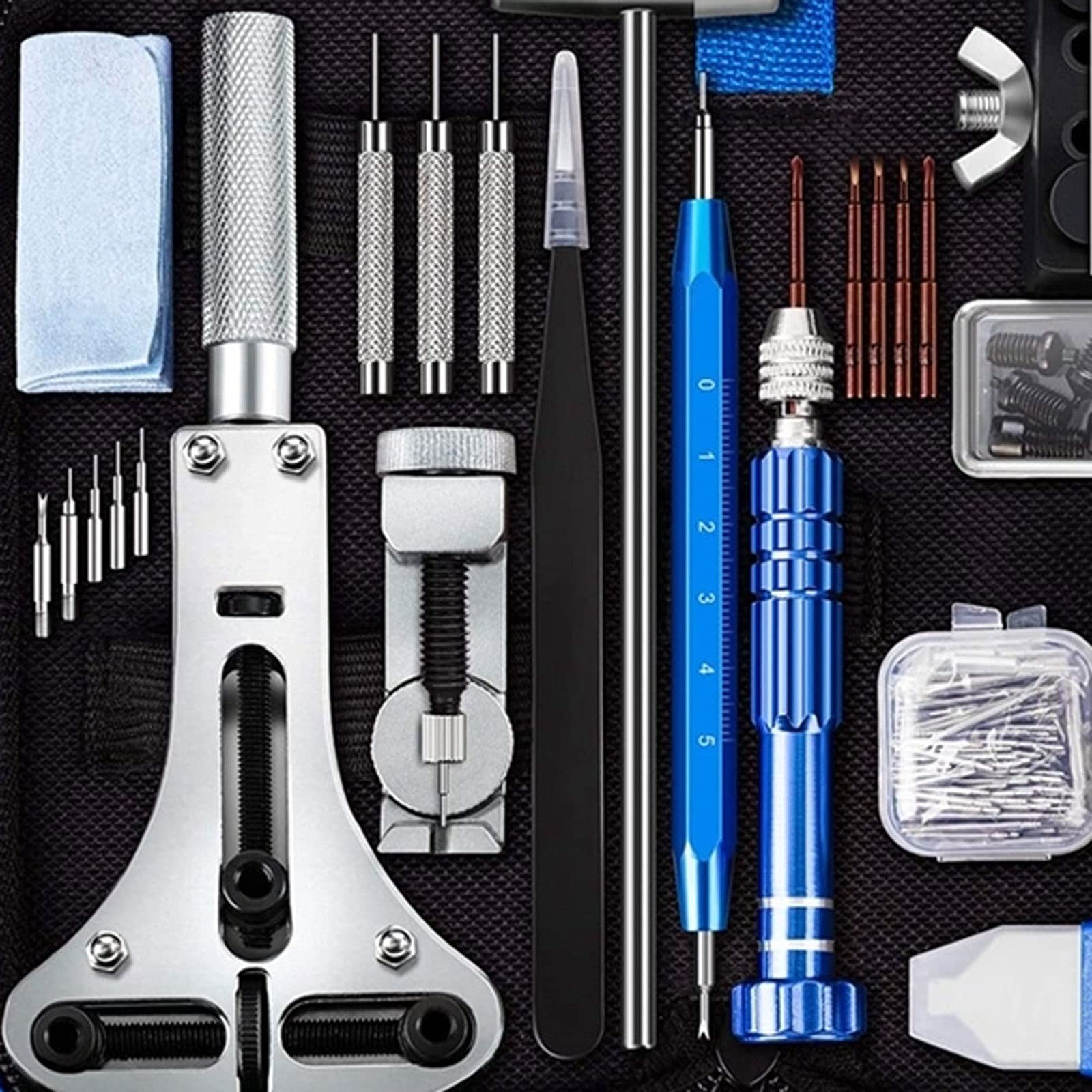 147-Piece Professional Watch Repair Tool Kit - Complete Watch Disassembly Set with Precision Tools for Watchmakers & DIY Enthusiasts | Perfect for Watch Battery Replacement, Band Adjustment & Home Repairs