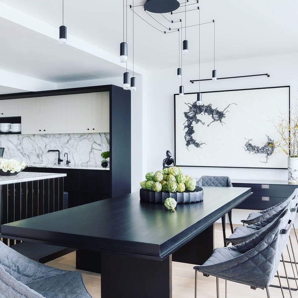 Modern Line Form Pendant Light - Minimalist Ceiling Lighting Fixture for Kitchen, Dining Room & Living Room - Sleek Scandinavian Design Home Decor