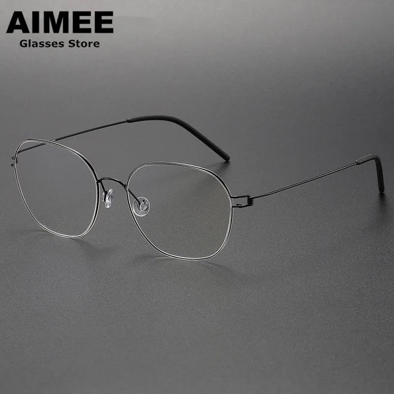 Stylish Aimee Unisex Full Rim Oval Square Screwless Titanium Eyeglasses Frame 5417 - Lightweight & Durable for Work, Reading & Everyday Wear