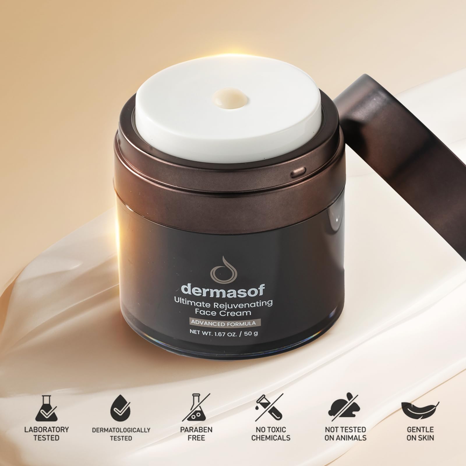 Ultimate Rejuvenating Anti-Aging Face Cream - Wrinkle Reduction & Antioxidant Moisturizer with Hyaluronic Acid for Firm, Elastic Skin (1.67 oz) | Perfect for Daily Skincare Routine & Nighttime Hydration