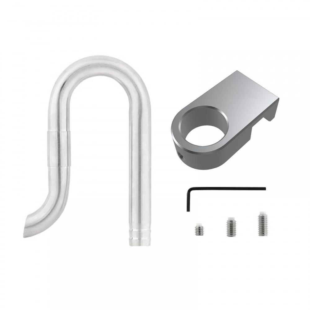 MiOYOOW 304 Stainless Steel Aquarium Lily Pipe Inflow Outflow Set with Aluminum Alloy Clamp (12/16mm) - Perfect for Freshwater Planted Tanks & Shrimp Aquariums
