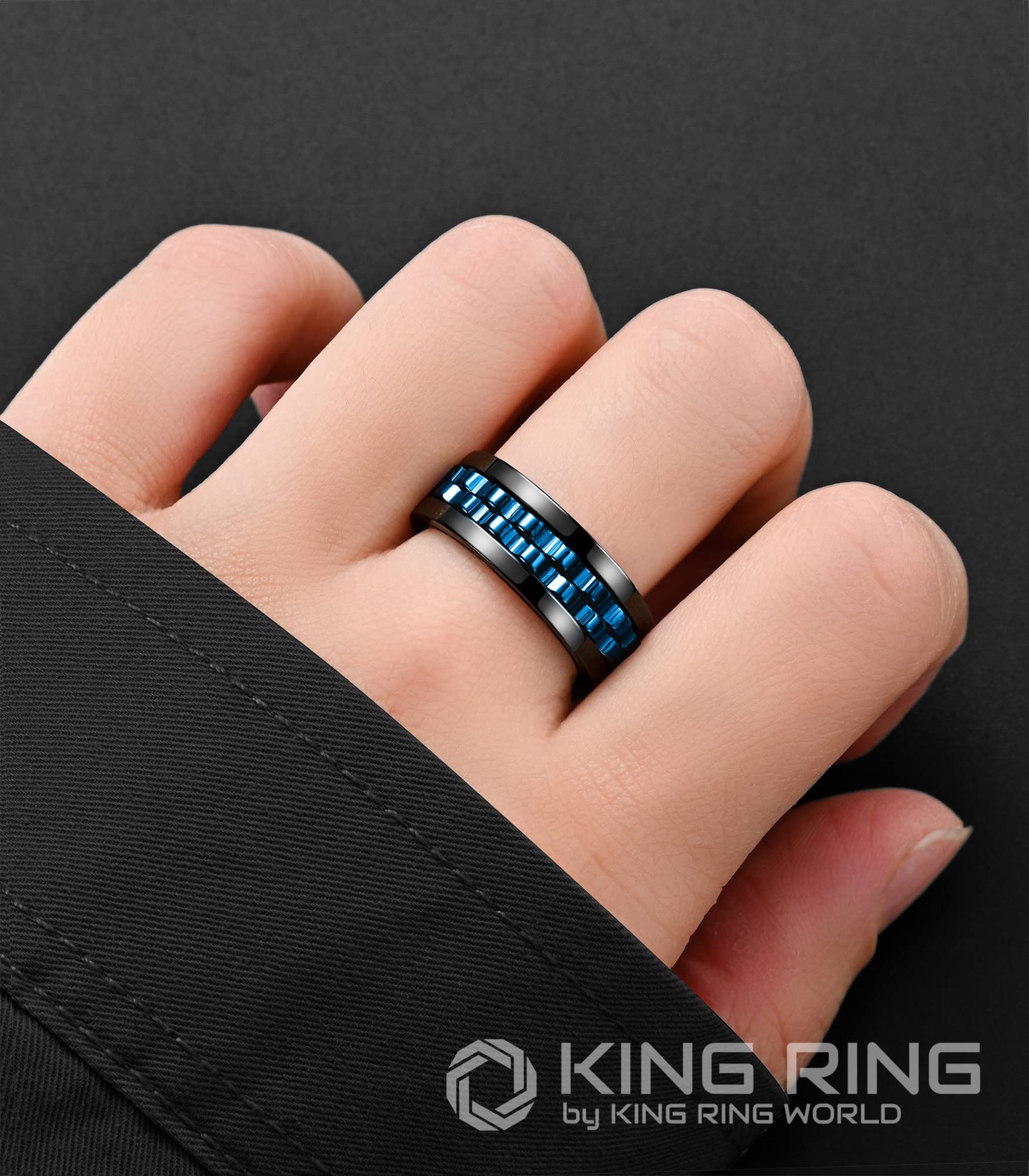8mm Gear Spinner Rings for Men & Women - Ultra Polished Stress Relief Fidget Ring - Anxiety Relief & Focus Tool - Perfect for Office, Travel & ADHD Management - Designed in USA