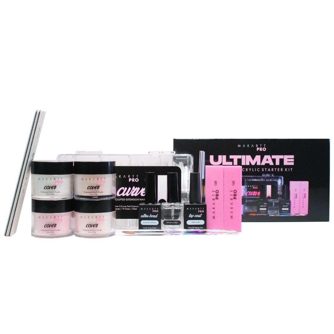 Professional Acrylic Nail Starter Kit for Beginners - Pink & Clear Powder Set with High-Quality Essentials | Perfect for Nail Salon, Home Manicure & DIY Nail Art