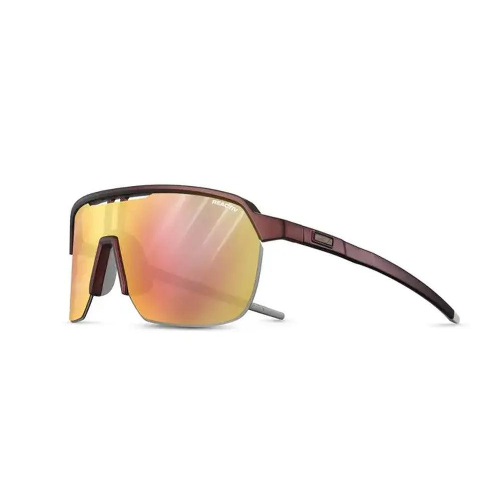 Julbo Frequency Reactiv P1 3 LAGP Sunglasses - Burgundy/Light Grey Lens for Cycling, Running & Outdoor Sports - UV Protection & Polarized Glasses for Men & Women