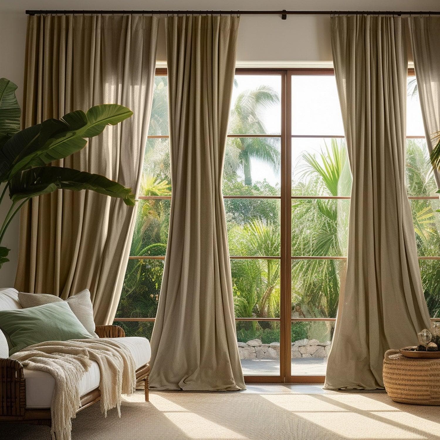 Luxury Taupe Heritage Plush Velvet Custom Curtains for Living Room & Bedroom - Soft Blackout Drapes with Thermal Insulation for Home Decor