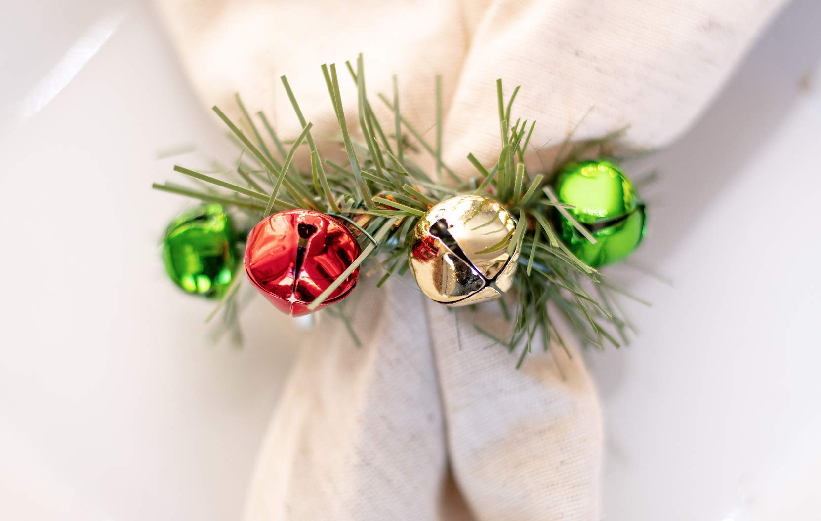 Festive Jingle Bells Napkin Rings Set of 6 - Christmas Table Decor for Holiday Dining