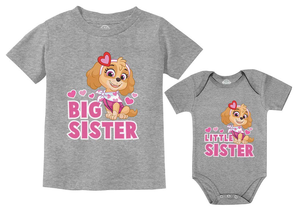 **Paw Patrol Skye Big Sister Little Sister Matching Outfits for Girls - Cute Sibling Shirts for Twins & Sisters - Perfect for Family Photos, Birthdays & Playdates**