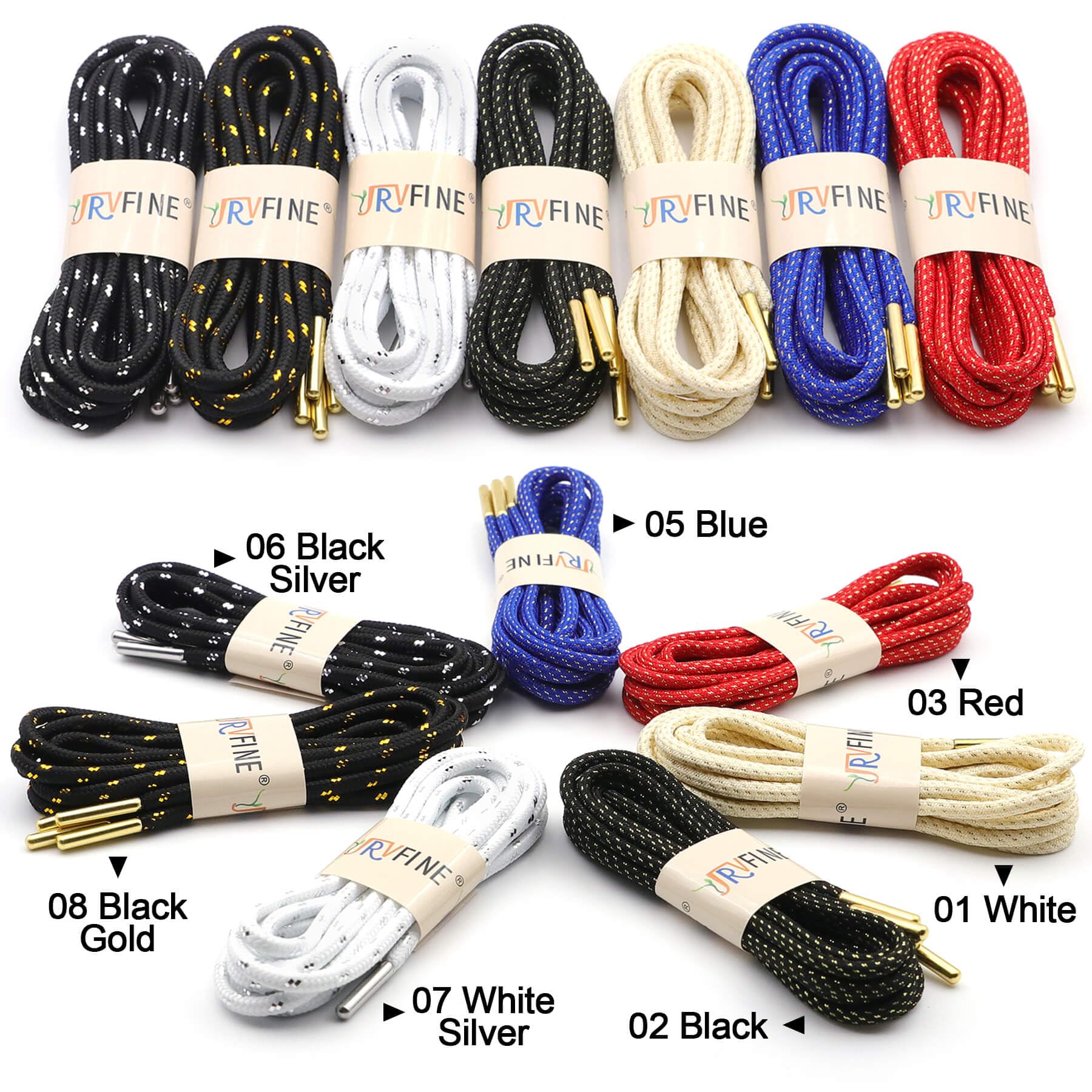 Premium Metallic Gold Silk Shoelaces for Basketball Shoes - Round Braided Laces with Metal Tips - Durable & Stylish for Sports & Fashion Sneakers