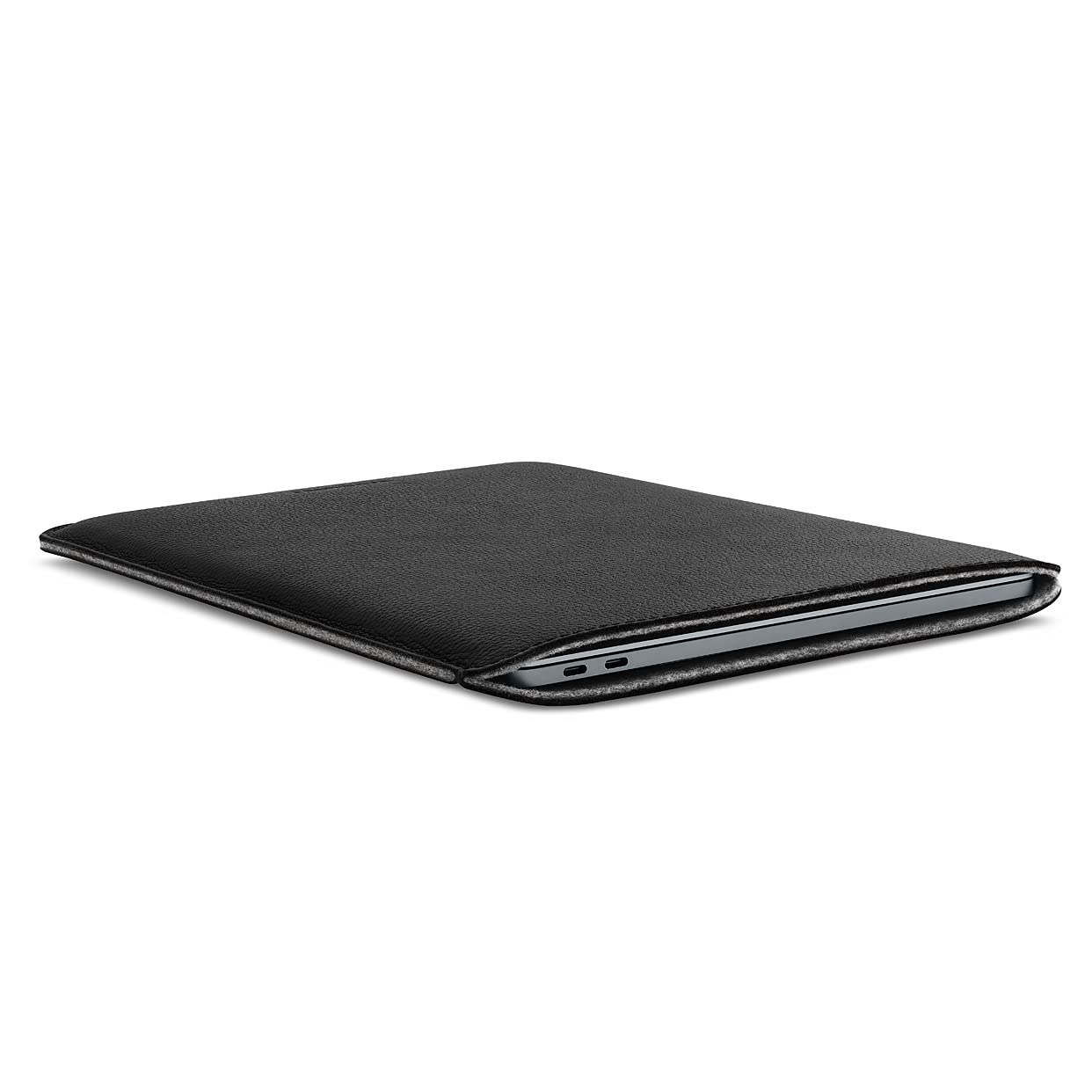 Premium Genuine Leather Sleeve Case for 13-inch MacBook Pro & 13.6-inch MacBook Air - Protective Black Laptop Cover - Perfect for Office, Travel & Business Professionals