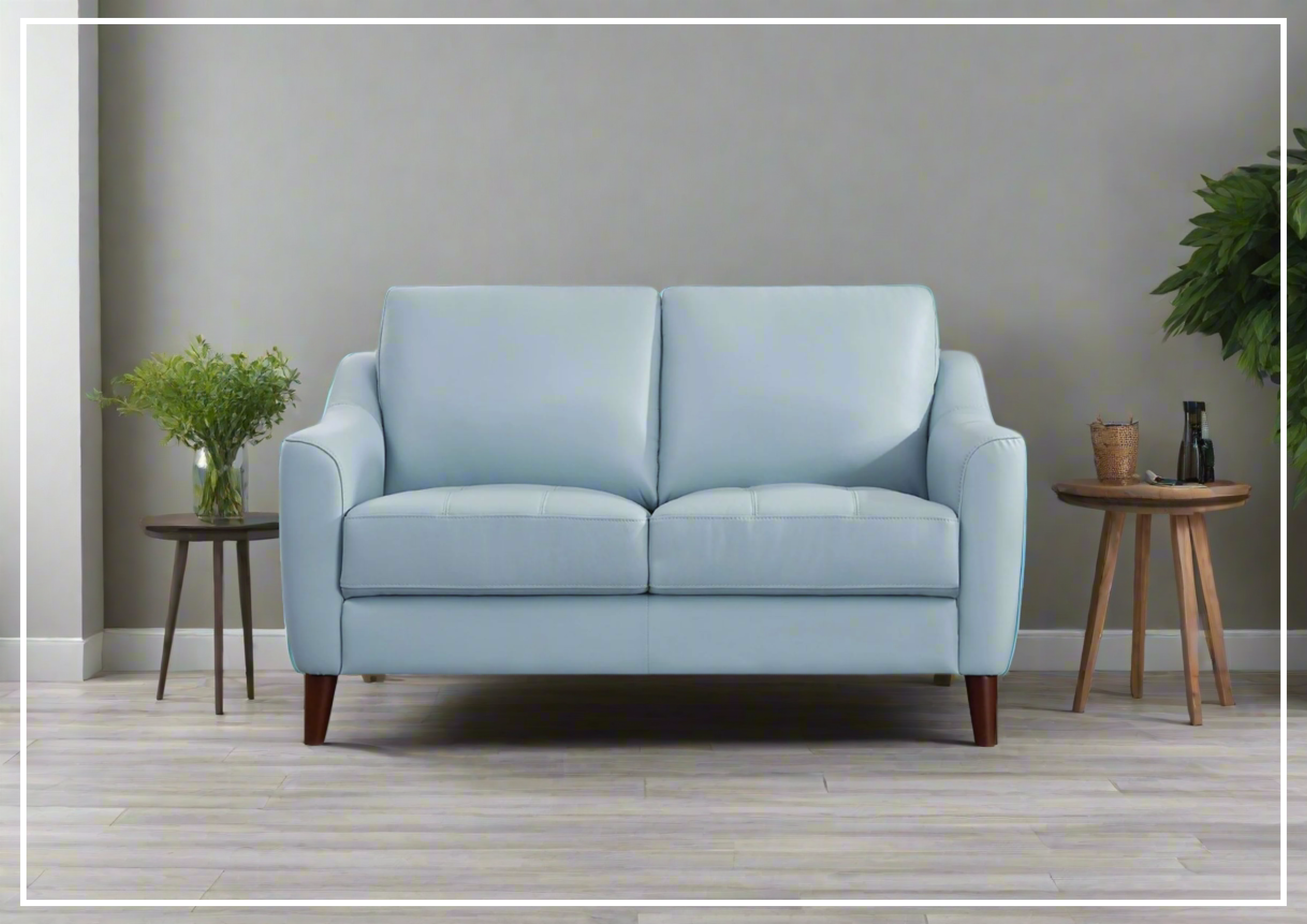 Hydeline Ersa Premium Leather Loveseat Sofa with Soft Slope Arms - Luxurious Small Couch for Living Room, Office or Apartment