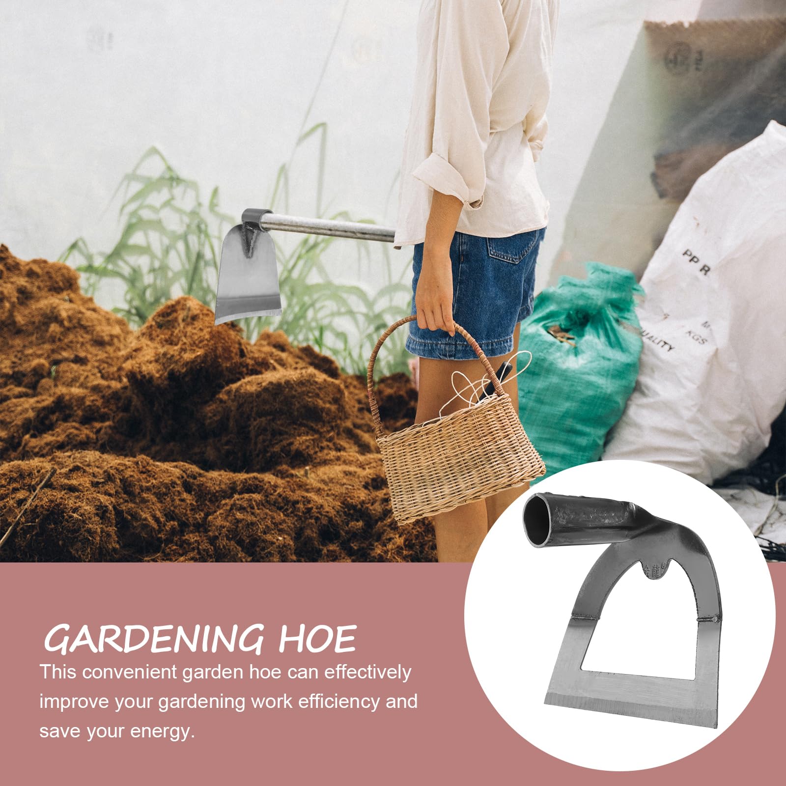 HANABASS Hollow Garden Hoe - Stainless Steel Grub Hoe Head Replacement for Gardening, Weeding, Digging & Soil Cultivation | Perfect for Vegetable Beds, Flower Gardens & Landscaping Projects