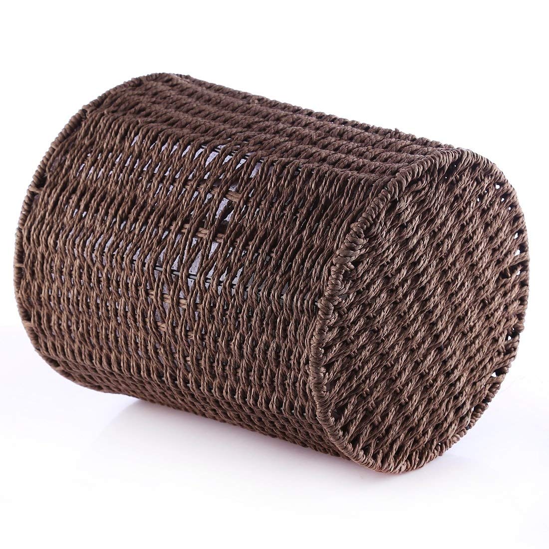 Eco-Friendly Rattan Wicker Trash Can - Recyclable Waste Basket for Kitchen, Office & Bedroom | Sustainable Brown Garbage Bin for Home & Office Organization