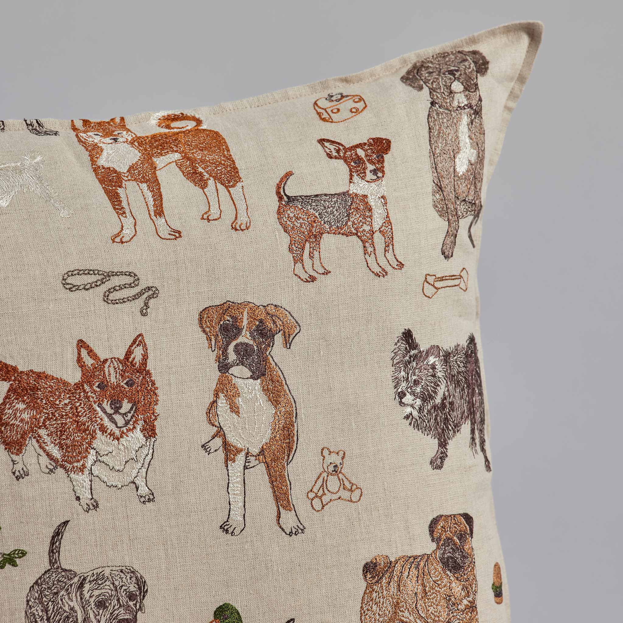 Coral & Tusk Dog and Toy Themed Pillow - Cozy Home Decor for Pet Lovers, Perfect for Living Room, Bedroom or Nursery