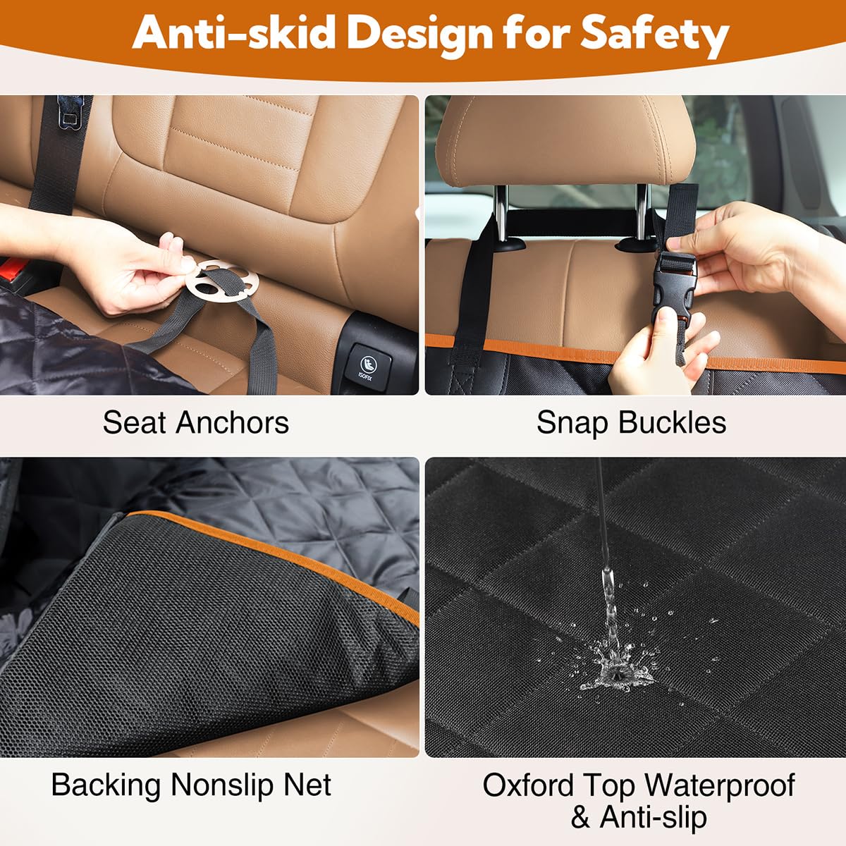 **Kytely Waterproof Dog Car Seat Cover for Back Seat - Heavy Duty 600D Hammock with Mesh Window, Anti-Scratch & Nonslip Pet Seat Protector for Cars, Trucks, SUVs - Perfect for Travel, Road Trips & Pet Safety**