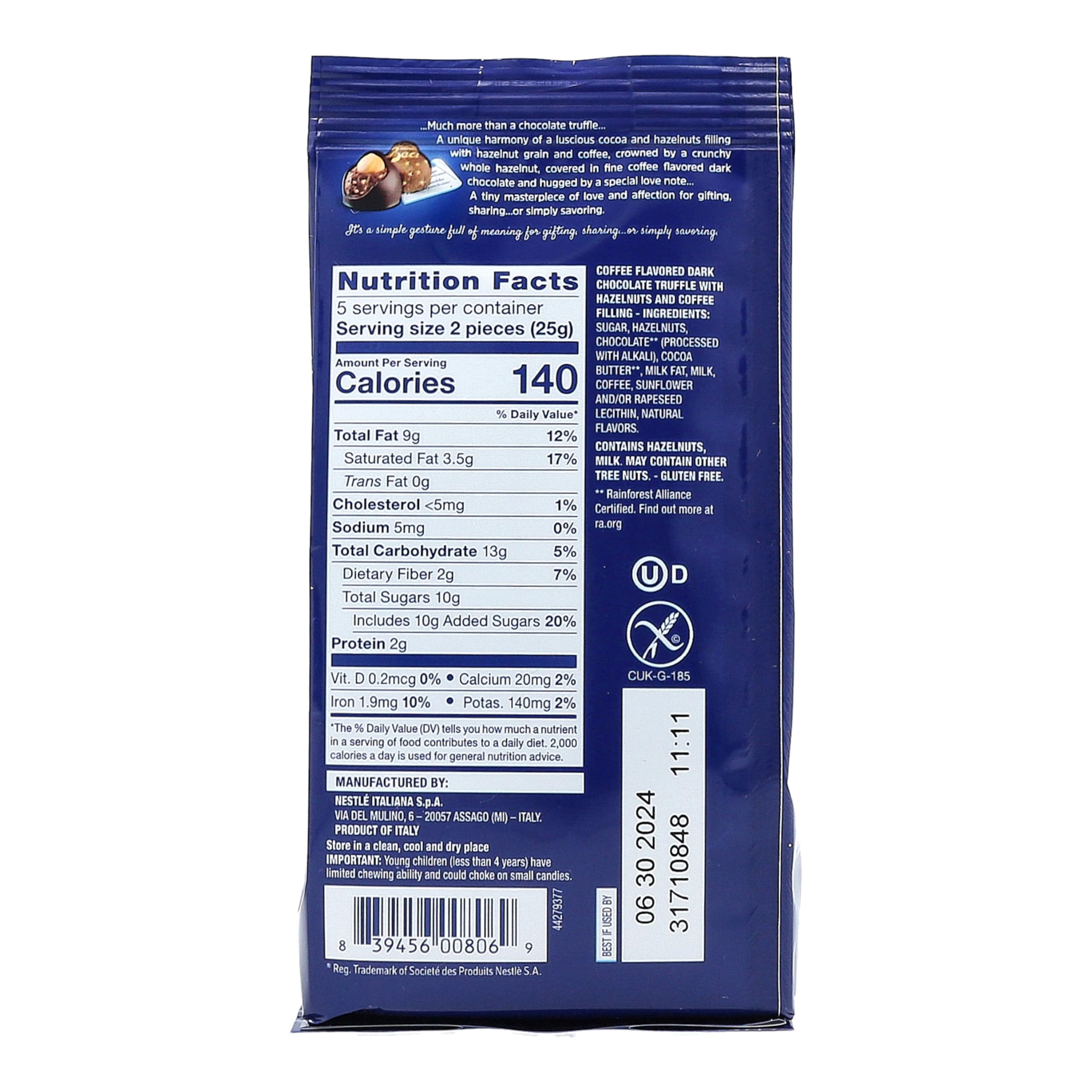 Perugina Coffee Chocolate 4-Pack (4.4oz) - Perfect for Gifts & Desserts