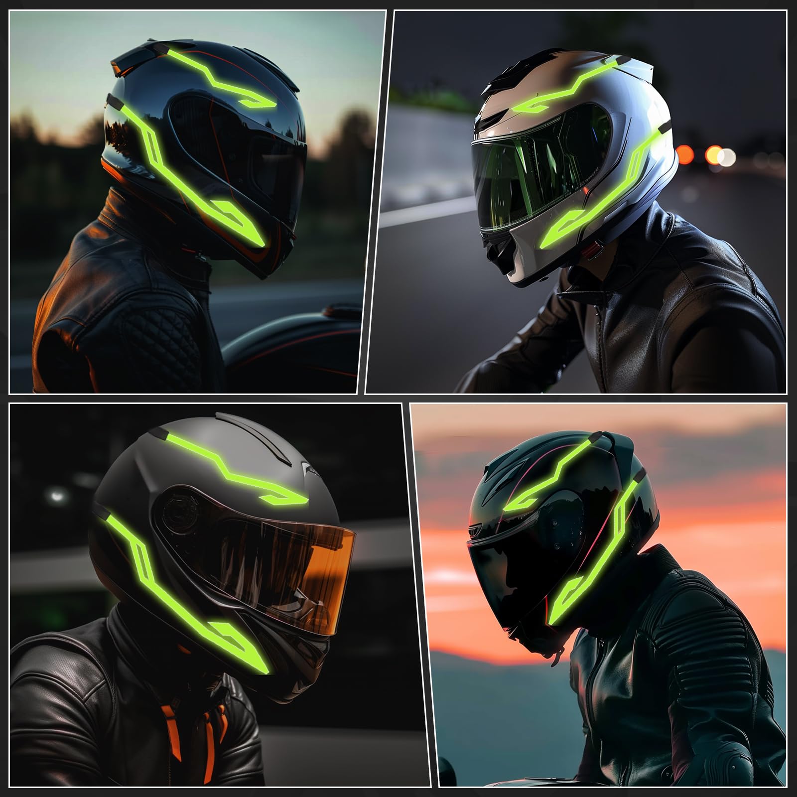 4in1 Waterproof LED Helmet Light Bar - DIY Night Signal for Motorcycle Safety