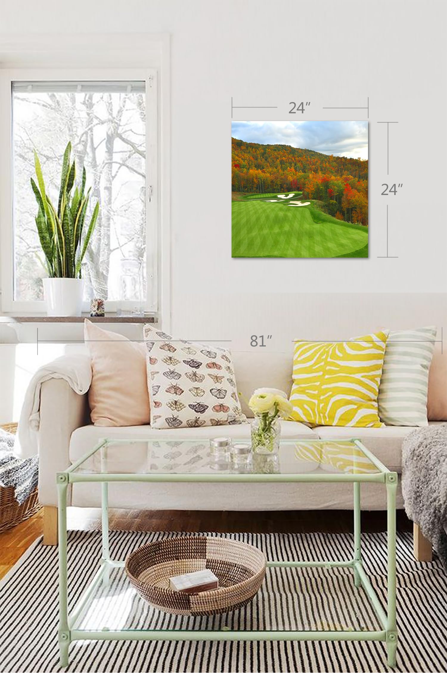 Sequoyah North Carolina Golf Course Framed Canvas Print - Premium Wall Art Decor, Gallery Wrap Inner Frame, 27x39 Inches - Perfect for Living Room, Office, or Golf Lover's Home Decor