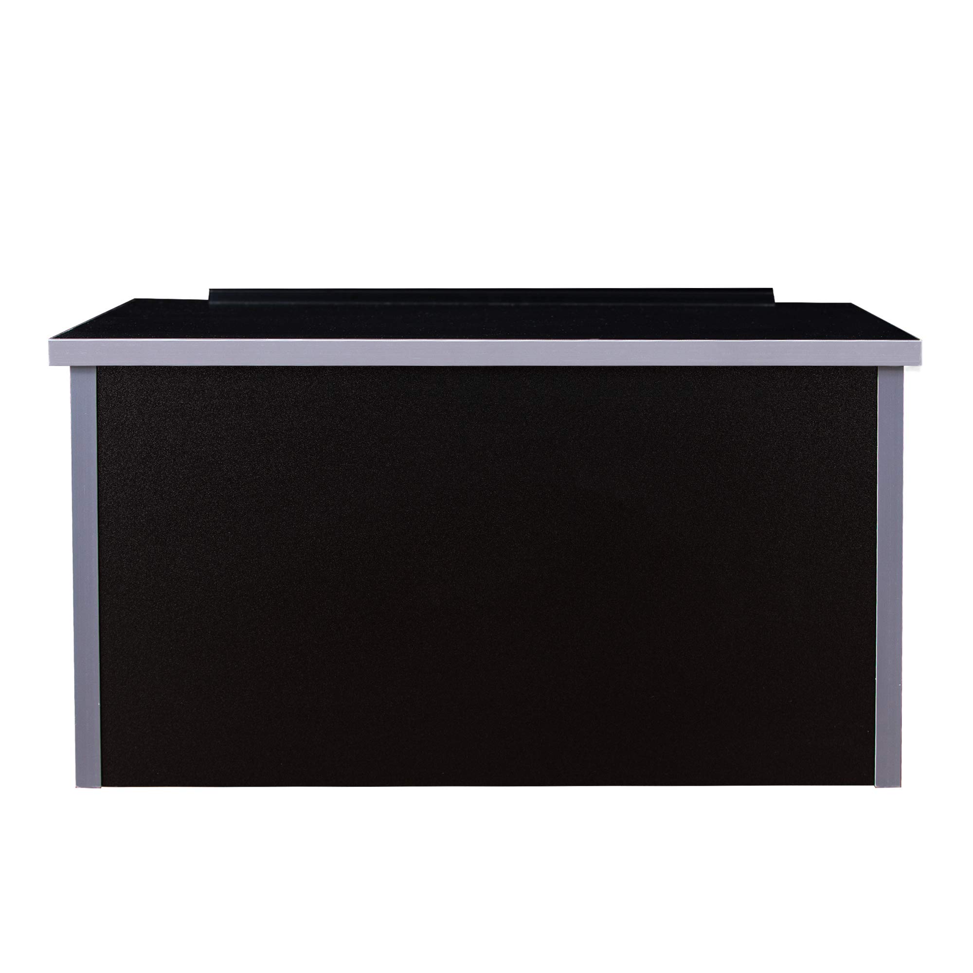 OEF Furnishings Portable Tabletop Lectern with Bookstop & Storage Shelf - Lightweight Adjustable Podium for Home Office, Church, School Presentations - Black