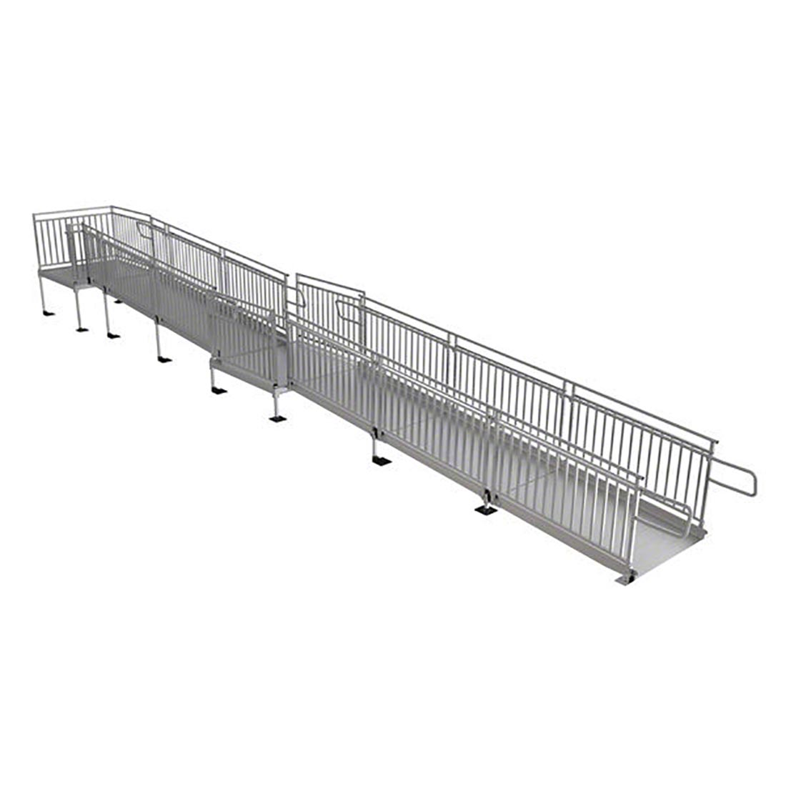 Pathway HD Modular Ramp System with Picketed Handrails - ADA Compliant Wheelchair Access Ramp for Home & Business Use - Durable Aluminum Construction for Indoor/Outdoor Accessibility Solutions