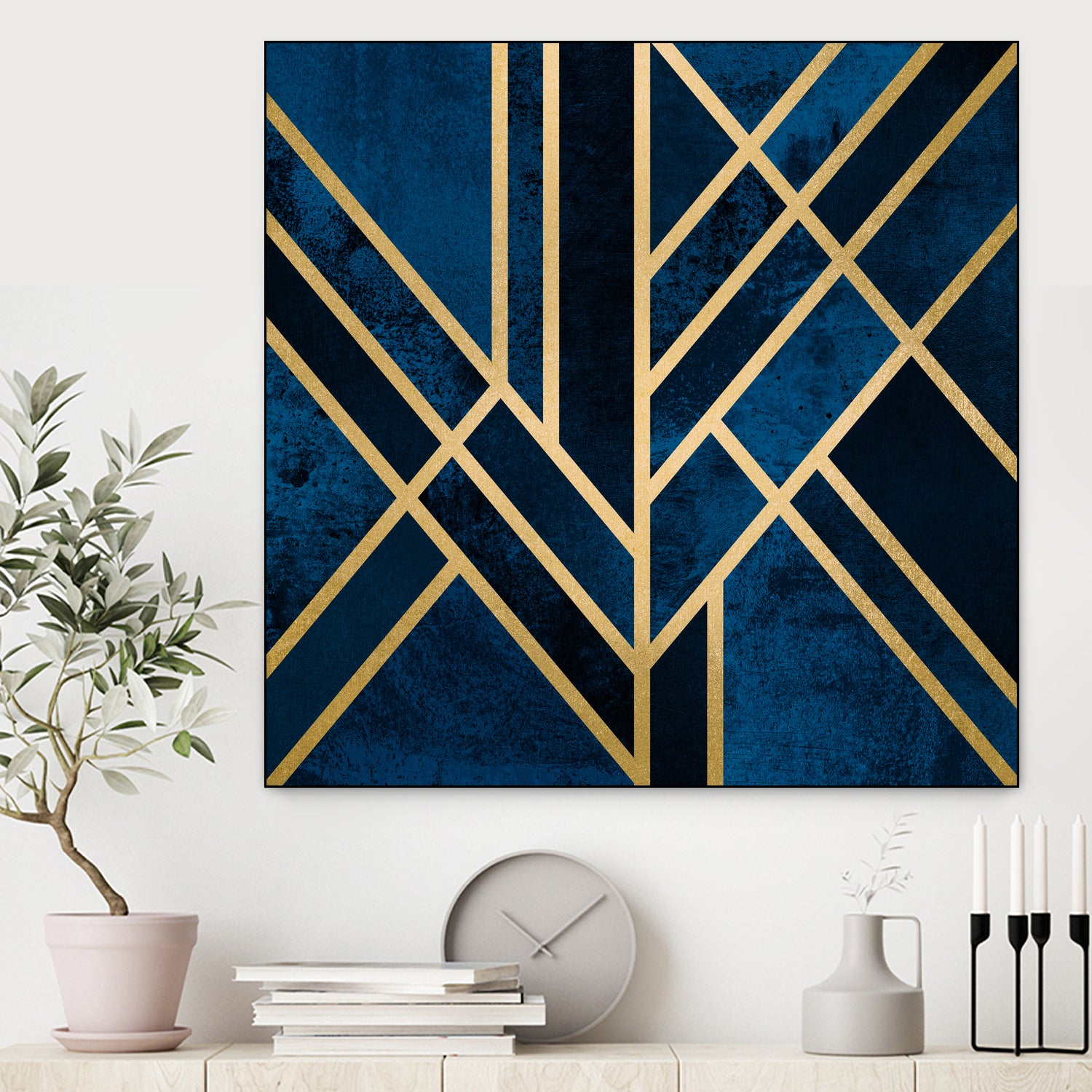 Art Deco Midnight Blue Velvet Throw Pillow Cover - Elegant Home Decor for Living Room, Bedroom & Sofa - Perfect for Cozy Evenings & Stylish Interior Design