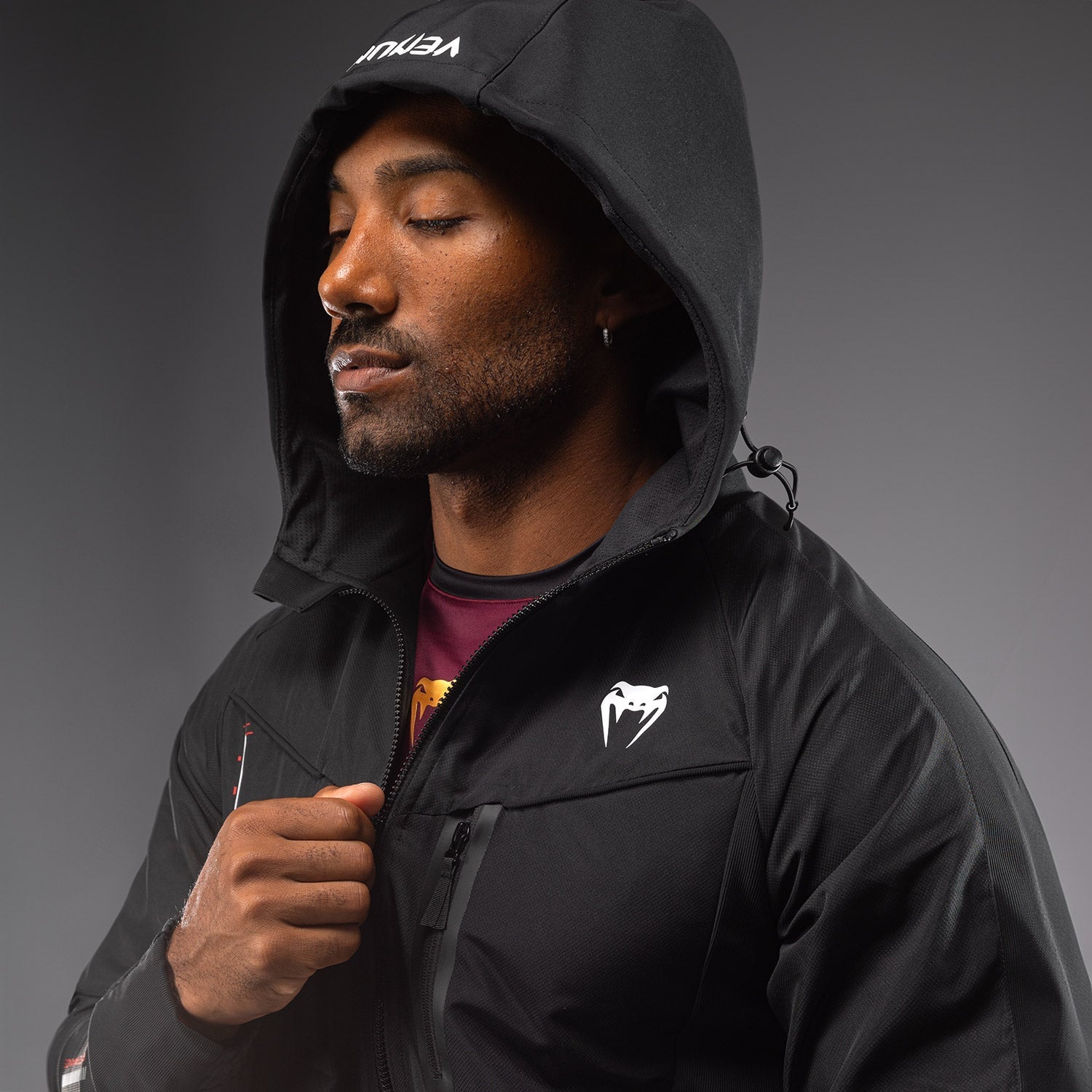 Venum Tactical XT Track Jackets for Men - Lightweight Training & Running Jacket - Black/Fire Red - Perfect for MMA, Gym Workouts & Outdoor Sports
