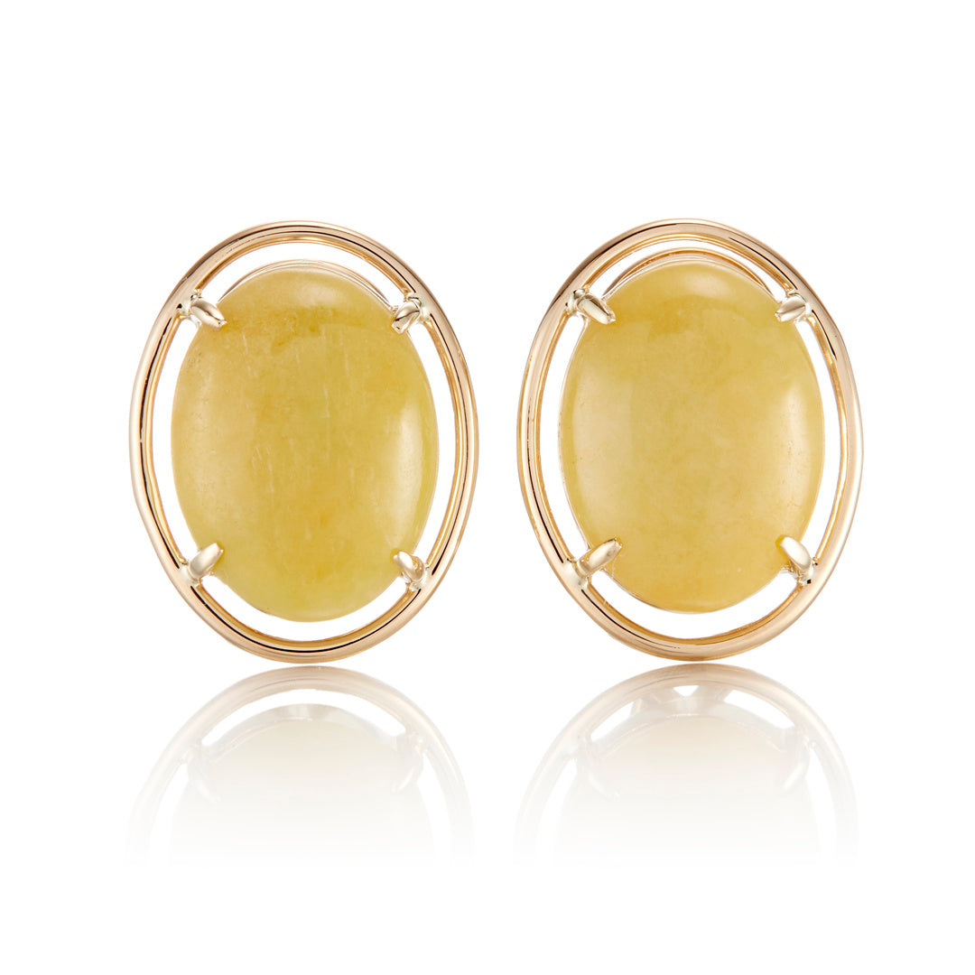 Yellow Jade Peninsula Earrings – Elegant Handmade Jewelry for Women, Perfect for Weddings, Parties & Daily Wear