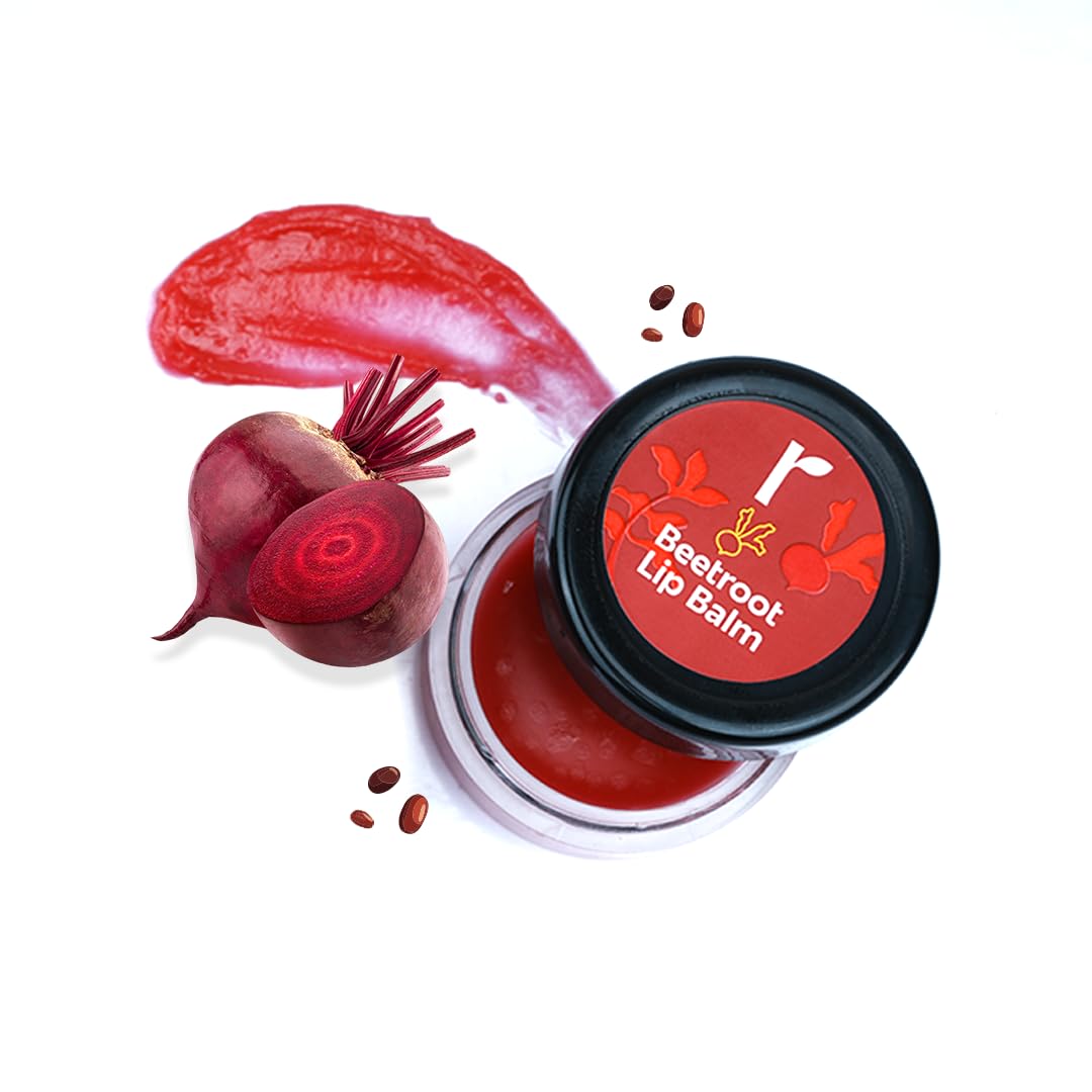 Rivona Naturals Beetroot Lip Balm with Avocado Butter - Hydrating, Tinted Lip Care for Men & Women (8g) | Moisturizing Dry Lips, Natural Makeup Look, Daily Lip Protection