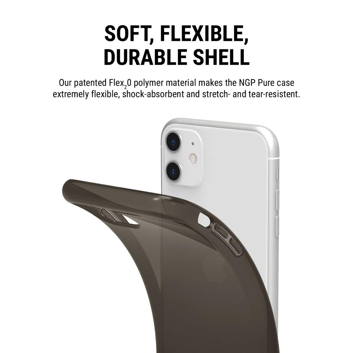 Incipio NGP Pure Translucent Shockproof Case for Apple iPhone 11 - Flexible Drop Protection, Slim Fit Cover - Black (Perfect for Daily Use, Outdoor Activities & Travel)