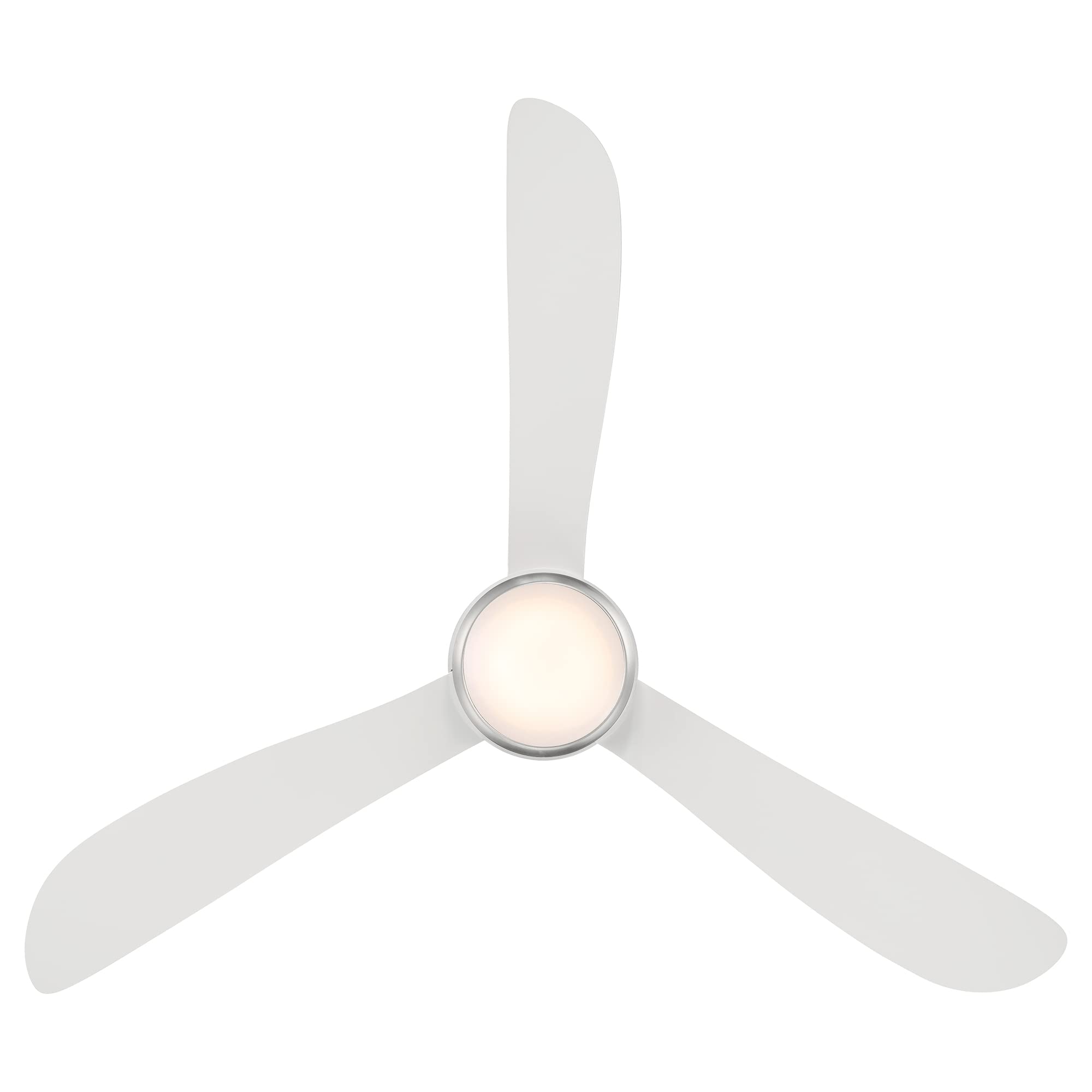 Corona Smart 52-Inch 3-Blade Flush Mount Ceiling Fan with LED Light Kit, Remote Control, Alexa & App Compatibility, Brushed Nickel Finish, 3000K Warm White, Ideal for Living Rooms, Bedrooms, and Patios