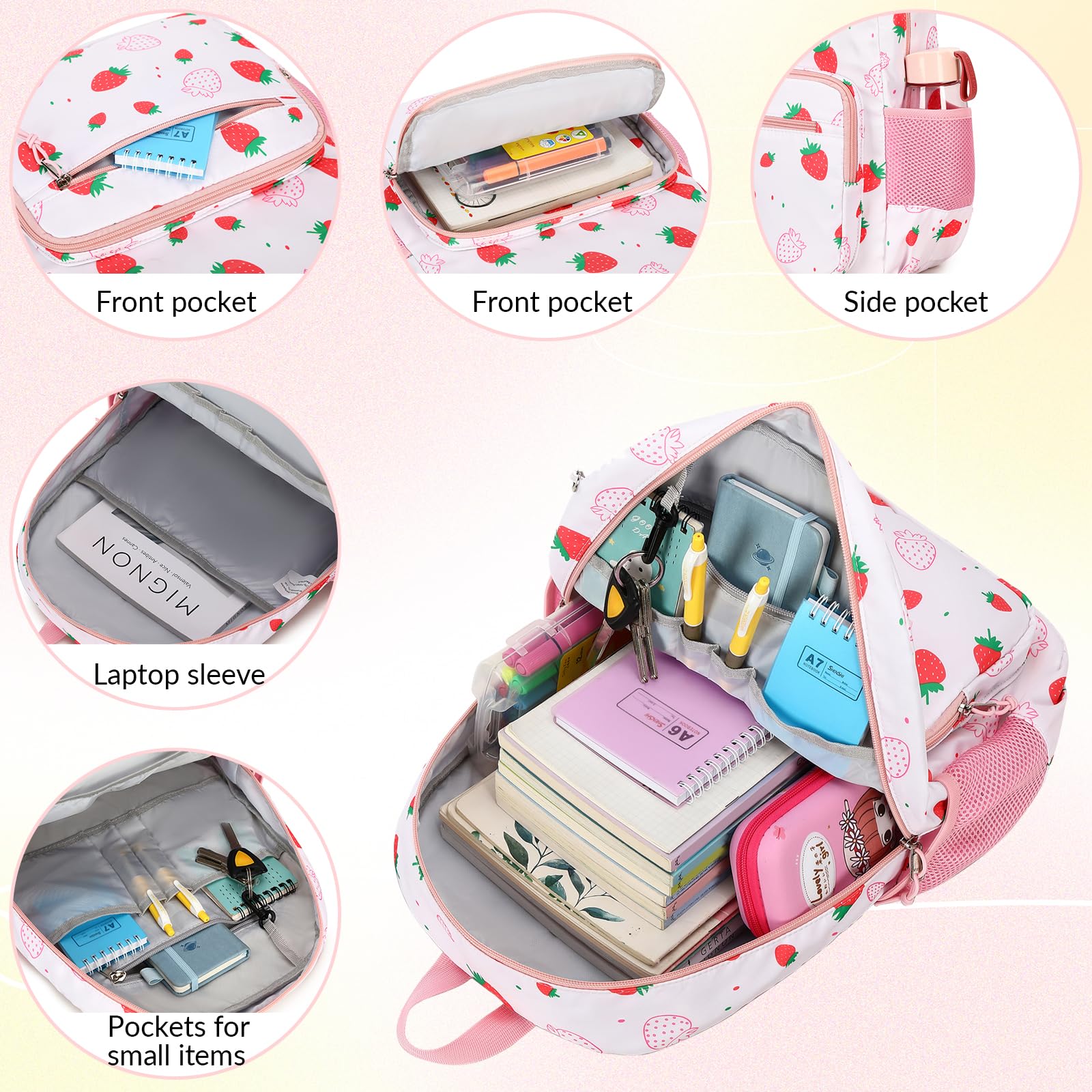 Mygreen Kawaii Girls Backpack for School - Cute Kids Backpack with Laptop Compartment | Perfect for Elementary Students, Travel & Daily Use