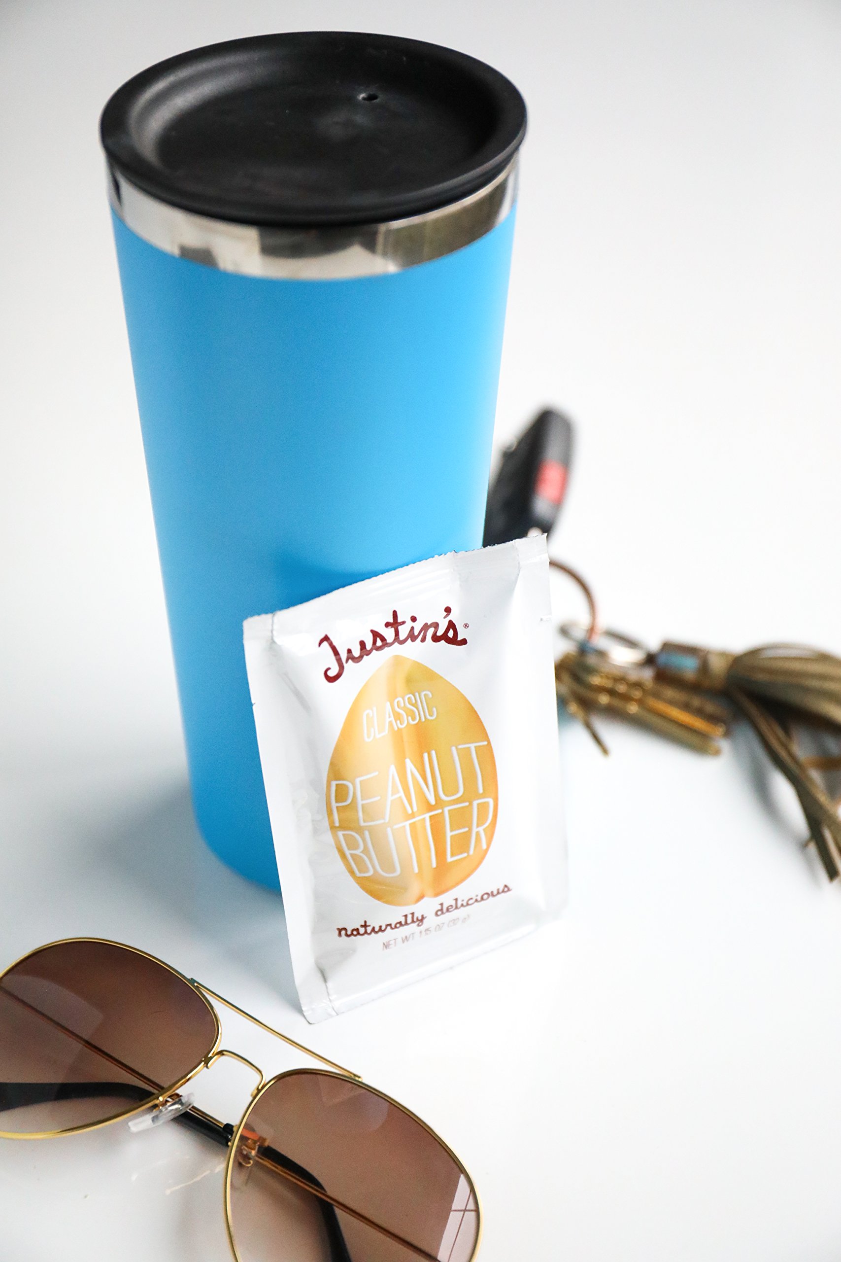 Organic Justin's Honey Peanut Butter Squeeze Packs - Non-GMO, Gluten-Free, Kosher (150 Pack, 0.5oz) - Perfect for On-the-Go Snacks, Hiking & Lunchboxes