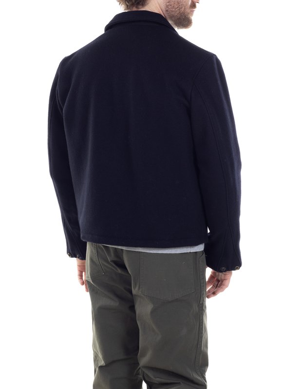 Schott NYC 701 Men's Wool Coach Jacket in Navy - Classic Vintage Outerwear for Casual Wear & Urban Style