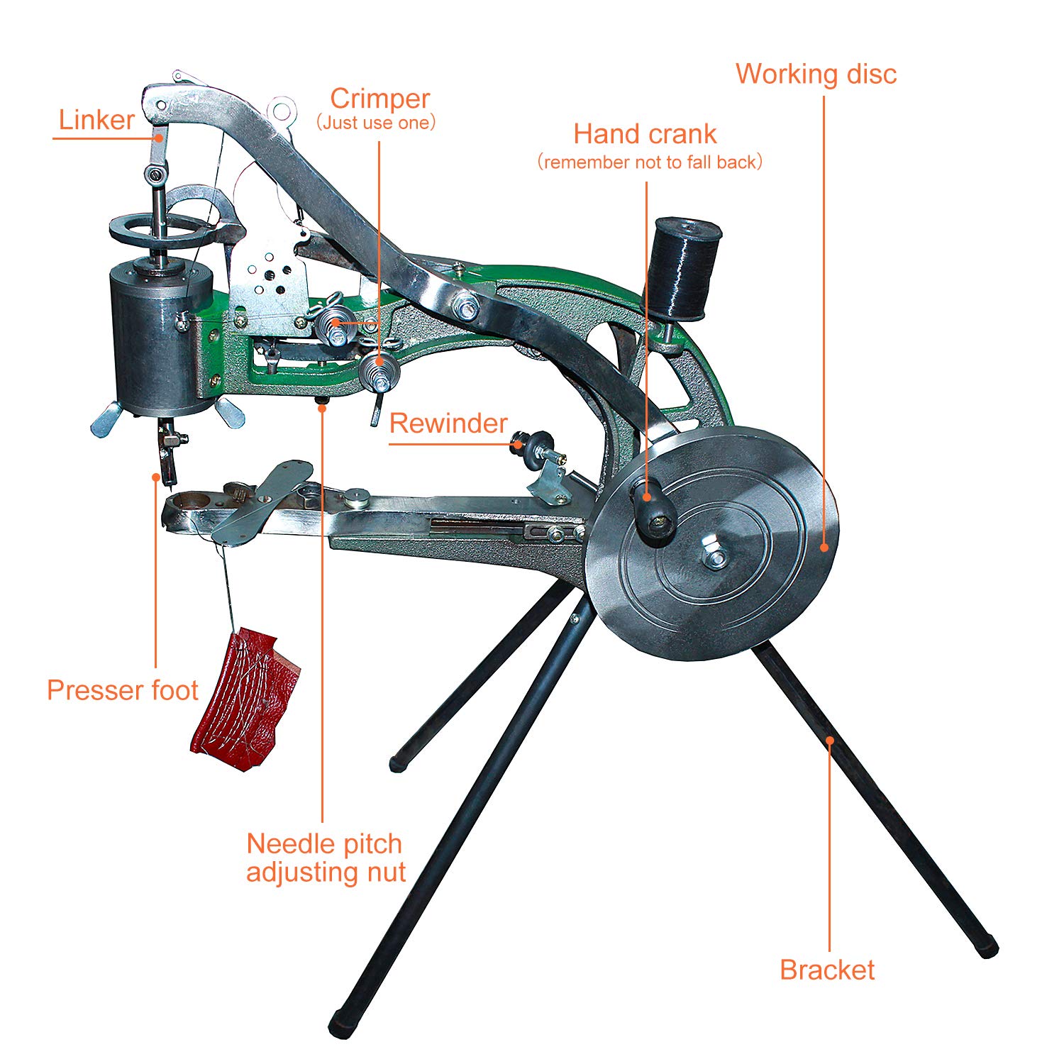 Upgraded 10-Bearing Shoe Repair Hand Sewing Machine | Manual Cobbler Stitcher with Nylon Thread for Shoes, Bags, Clothes, Quilts & Outerwear | Perfect for Home Repairs, DIY Projects & Professional Shoe Mending