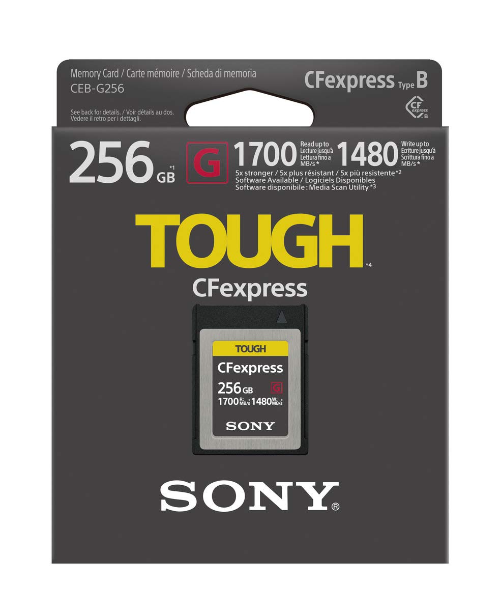 Sony CFexpress Tough Memory Card 128GB - High-Speed 1700MB/s for 4K/8K Video, Photography - Compatible with Sony Alpha, Nikon Z Cameras - Durable & Waterproof for Outdoor Shooting