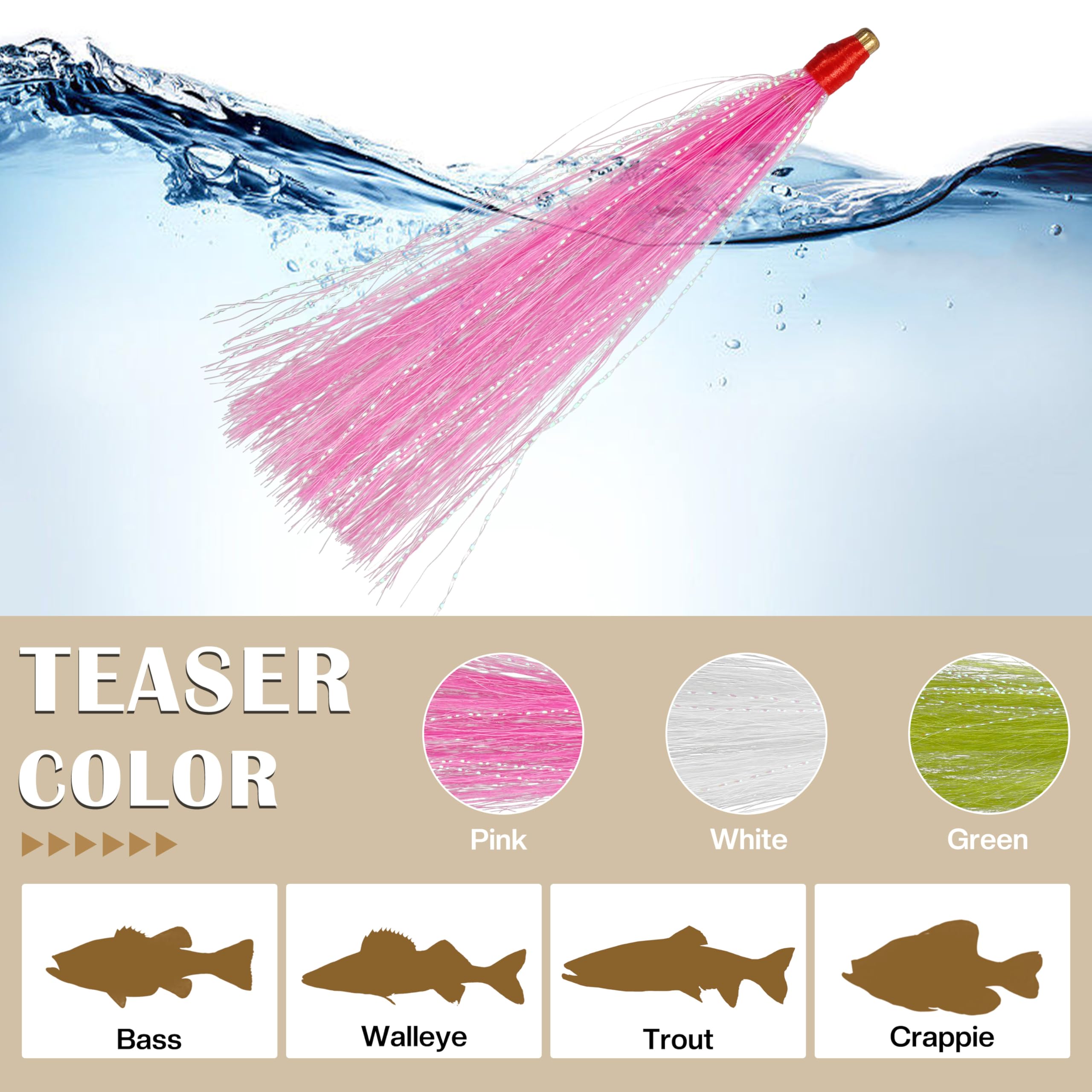 9/18pcs Saltwater Bucktail Fishing Lures with Copper Tube Teasers - Flounder Rig, Cod & Seabass Fishing Lures - Durable Saltwater Fishing Gear for Ocean & Deep Sea Fishing