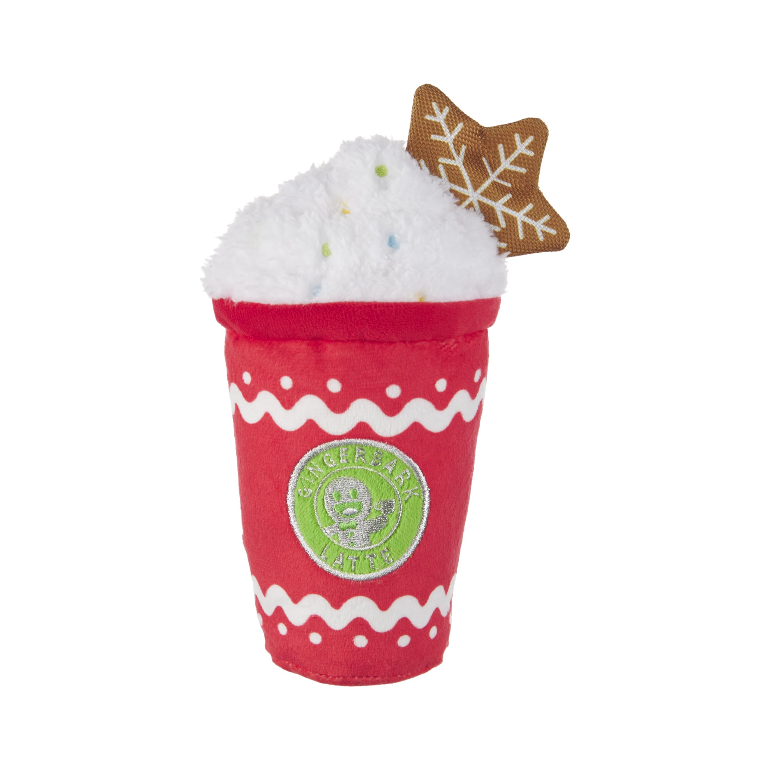 Barkbox Dog Toys for Medium to Large Dogs – Soft Plush, Crinkle & Squeaky Chew Toys – Gingerbark Latte (M/L) – Perfect for Playtime, Training & Puppy Teething Relief
