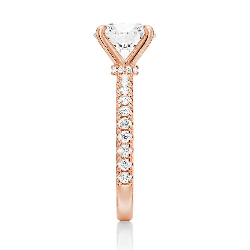 1.5 Carat Round Moissanite Engagement Ring with Pavé Band & Hidden Halo - Perfect for Proposals, Weddings & Anniversary Gifts