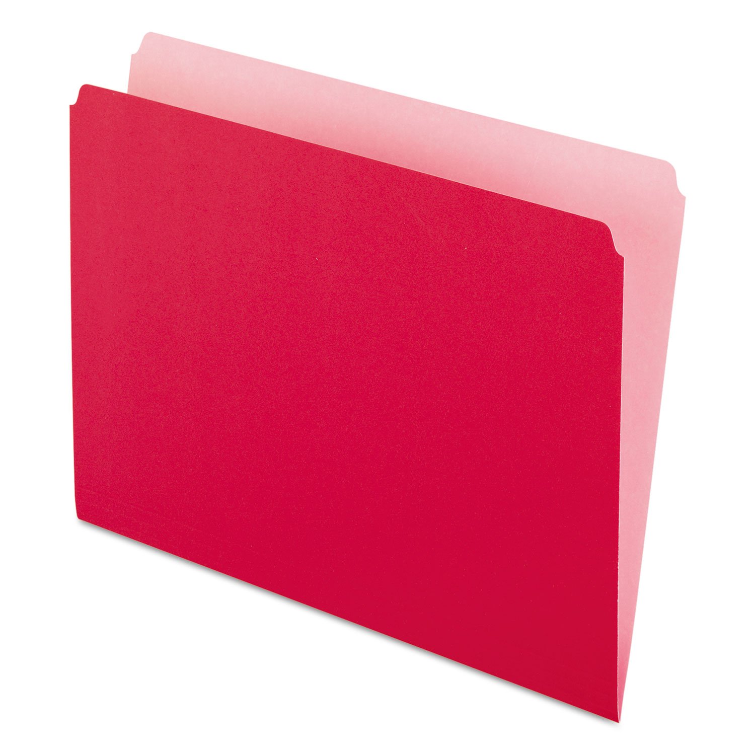 Pendaflex 152 Red File Folders - Straight Cut, Top Tab, Letter Size, Red/Light Red, 100 per Box - Perfect for Office Organization, Filing, and Document Storage