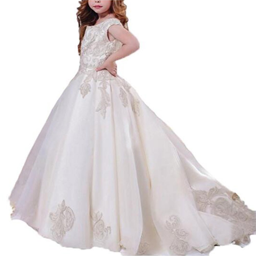 Kalos Girls Holy Princess Wedding & First Communion Dress for Ages 2-14 | Elegant Church Ceremony, Baptism & Special Occasion Dress