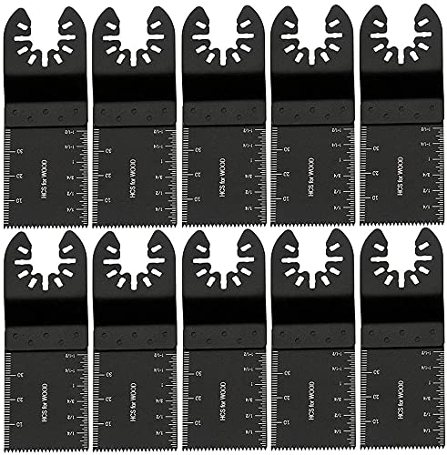 10Pcs Oscillating Saw Blades Set - Professional Multi-Material Cutting Blades for Wood, Metal & Plastic - Compatible with Multimaster, Ryobi, Milwaukee, Bosch, Dremel, DeWalt, Rockwell, Makita - Quick Release Design for Easy Tool Changes - Perfect for DIY Projects, Home Renovations & Professional Construction Work