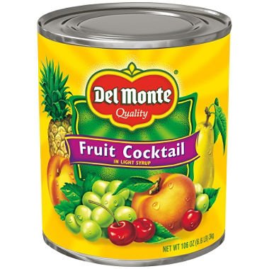 Del Monte Fruit Cocktail in Light Syrup - 106 oz Can (Pack of 6) | Canned Mixed Fruits for Desserts, Salads & Smoothies | Long Shelf Life Pantry Staple