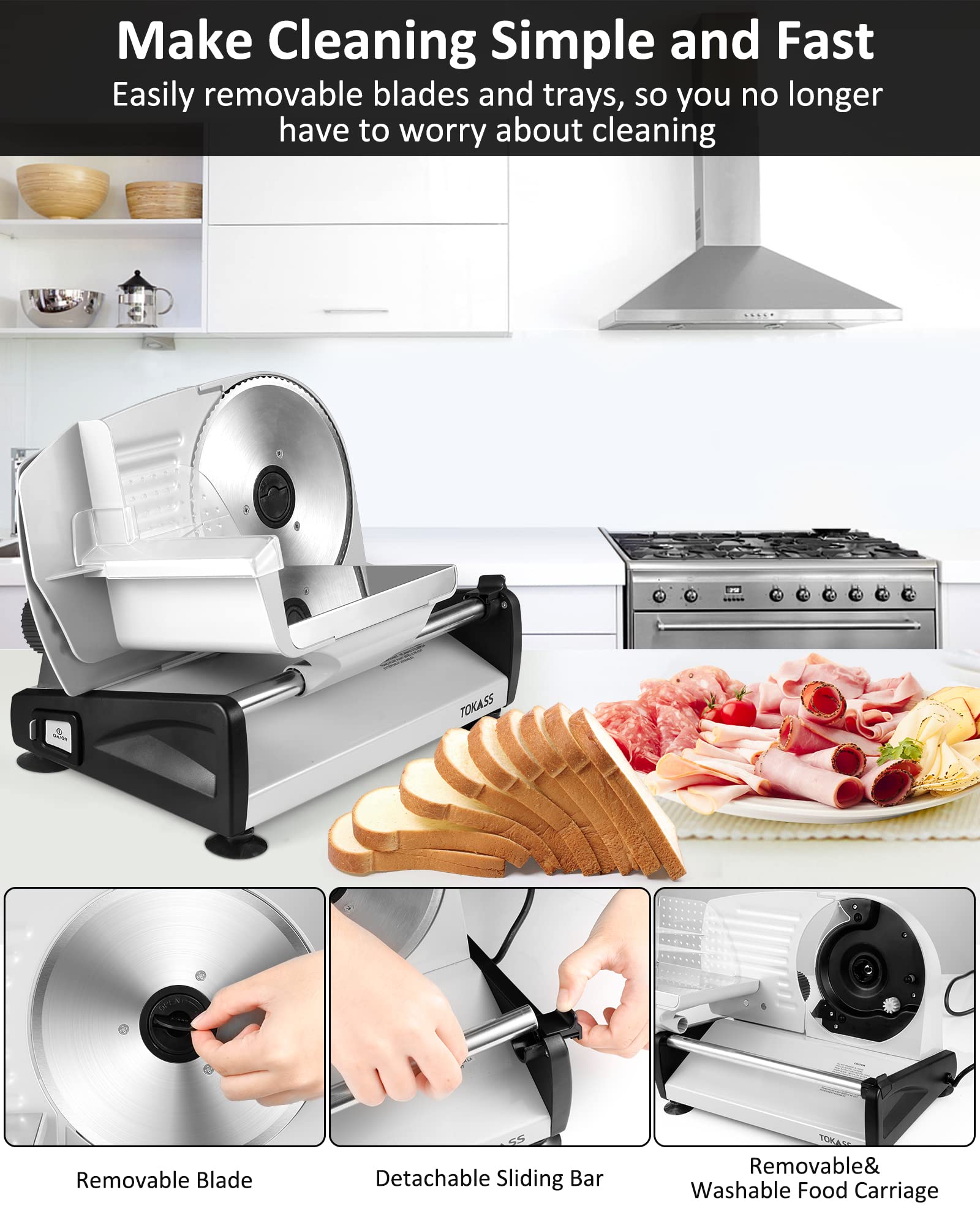 200W Electric Meat Slicer - 7.5