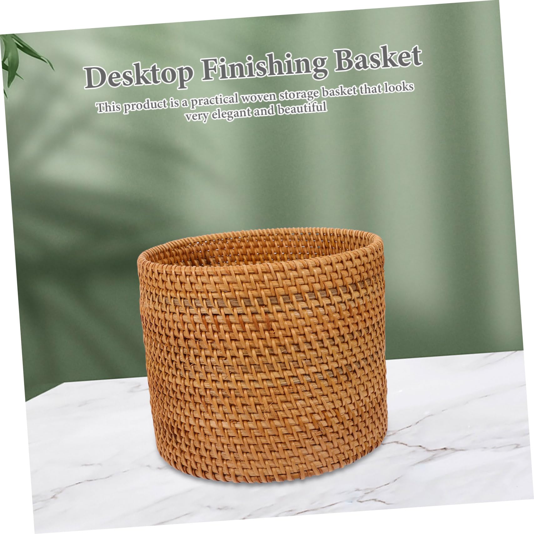 Baluue Rattan Storage Basket - Round Woven Grocery Basket for Kitchen, Tabletop Decor, Bread & Candy Storage | Reusable Home Organizer for Autumn Tablescape, Baby Shower & Farmhouse Style