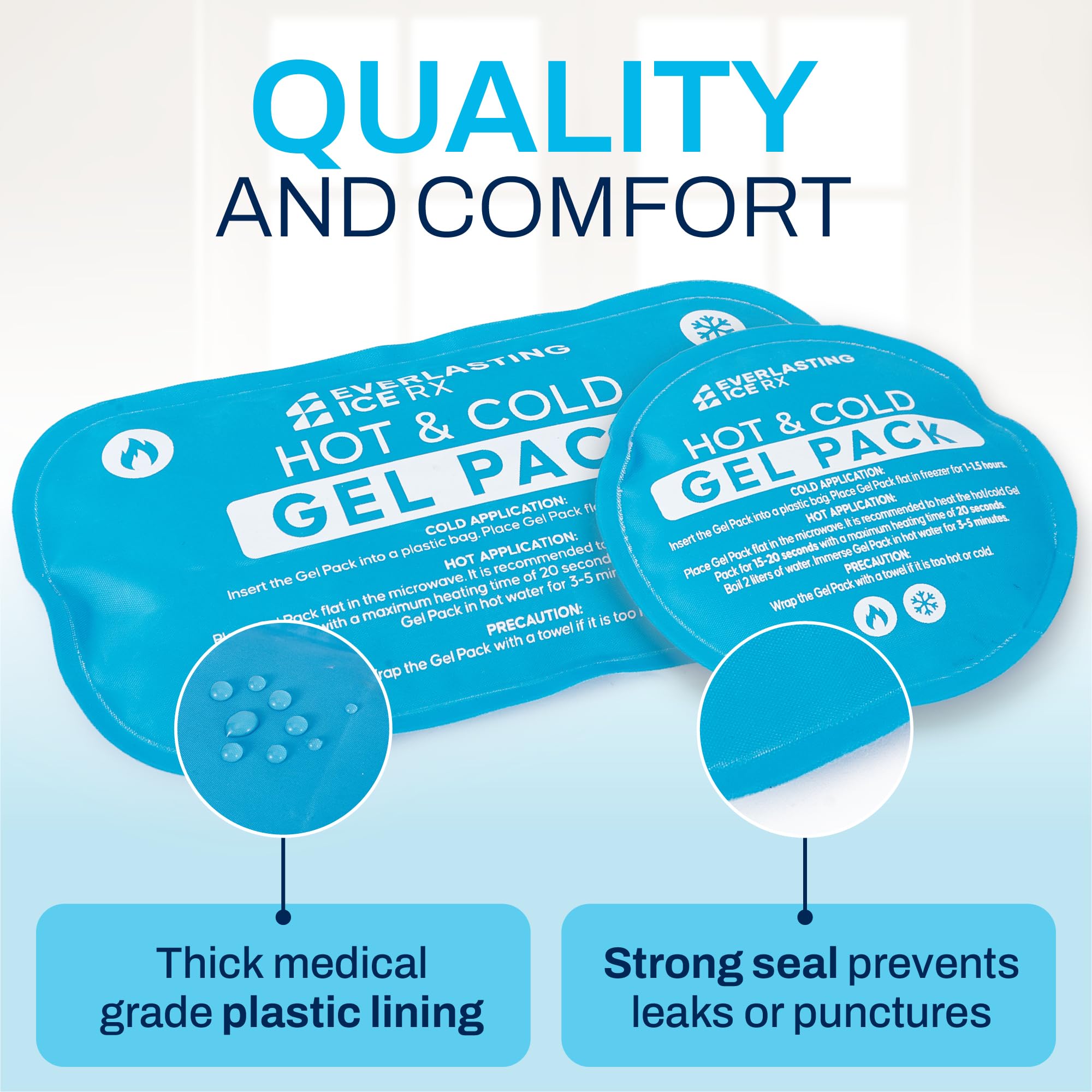 Reusable Hot and Cold Gel Ice Packs for Injuries - 7 Pack Variety Set for Pain Relief & Therapy | Hot & Cold Compress for Muscle Pain, Swelling, Headaches, Sports Injuries & Post-Surgery Recovery