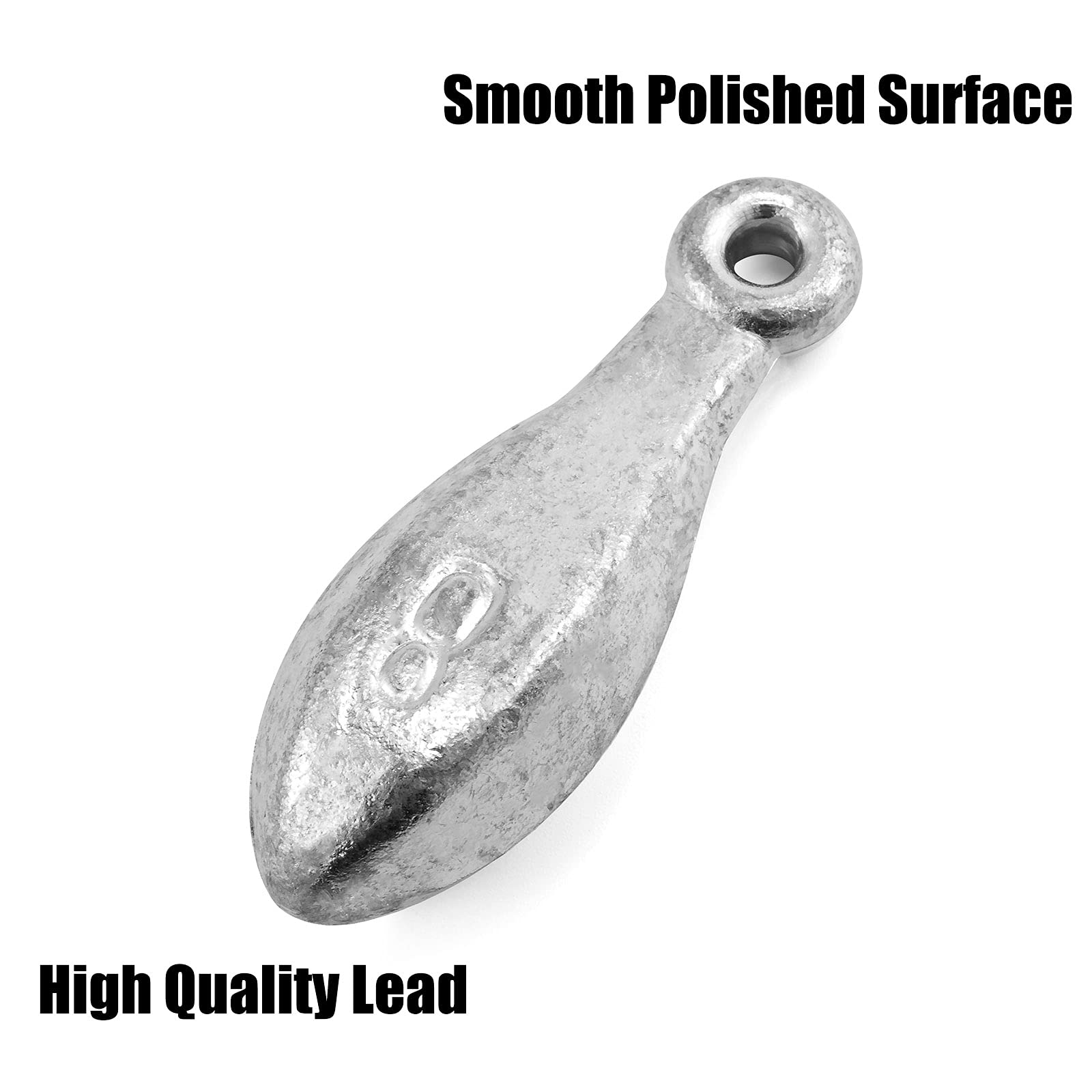 Dr.Fish 5 Pack Fishing Bank Sinkers - Premium Surf & Catfish Sinker Terminal Tackle for Freshwater & Saltwater Fishing | Ideal for River, Channel, Pompano & Striper Fishing | Perfect for Bottom Rigs & Fish Finder Rigs