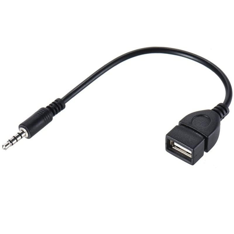 3.5mm AUX to USB A Female Car Audio Adapter Cable - Converts AUX to USB for Car Stereos, GPS, CD & DVD Players - Black | Perfect for Upgrading Car Audio Systems & Connecting Devices
