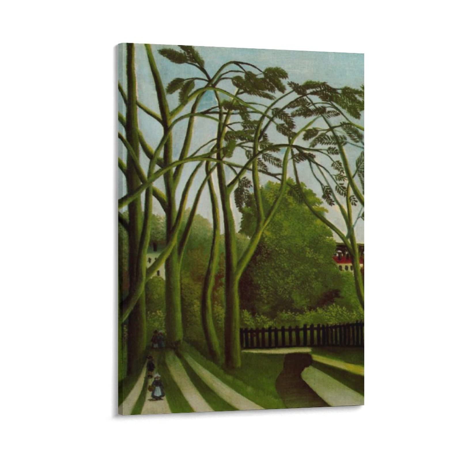Henri Rousseau Landscape on The Banks of The Bievre at Becetre Art Print - Premium Canvas Painting Wall Decor, Modern Home Decoration, Framed/Unframed 16x24 inches (40x60cm) - Perfect for Living Room, Bedroom & Office Wall Art