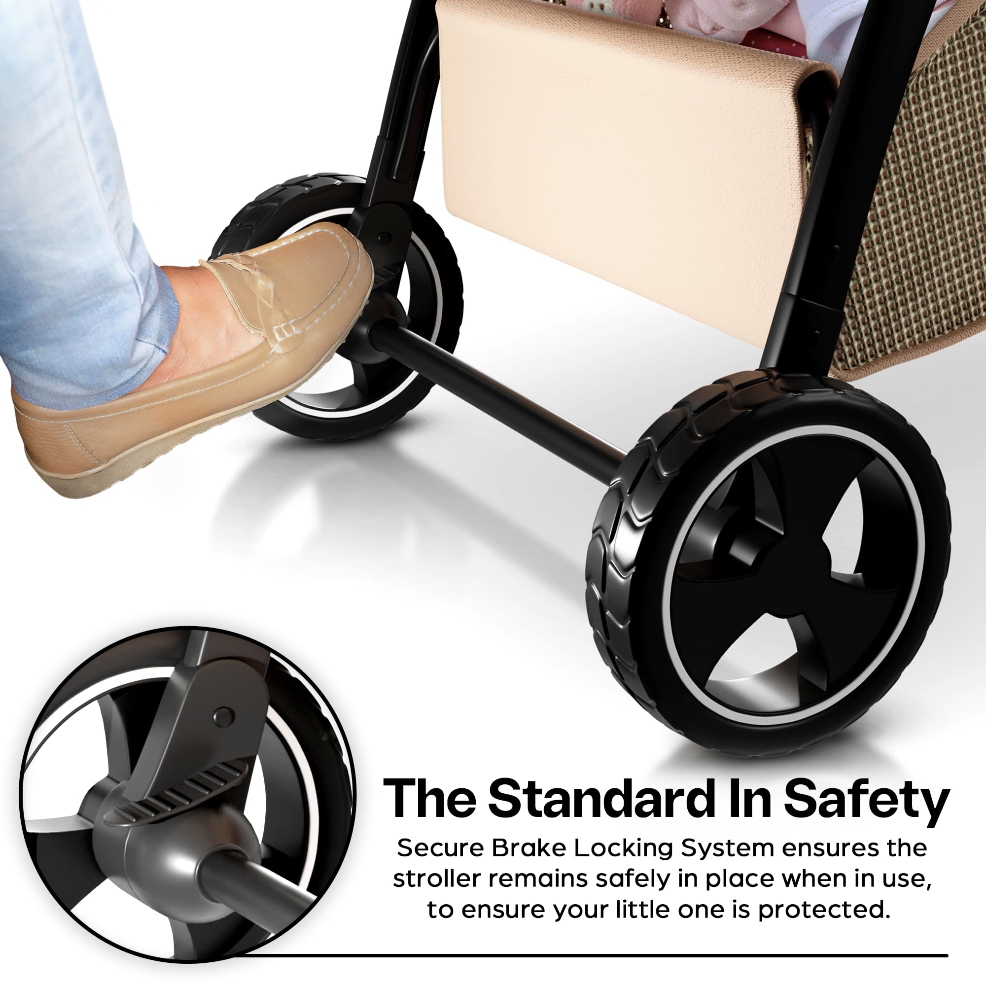 Lightweight Compact Travel Stroller for Airplanes - Foldable Baby Stroller with Convertible Changing Mat & Safety Brake | Perfect Carry-On Stroller for Newborns to Toddlers | Ideal for Air Travel, Shopping & Daily Outings