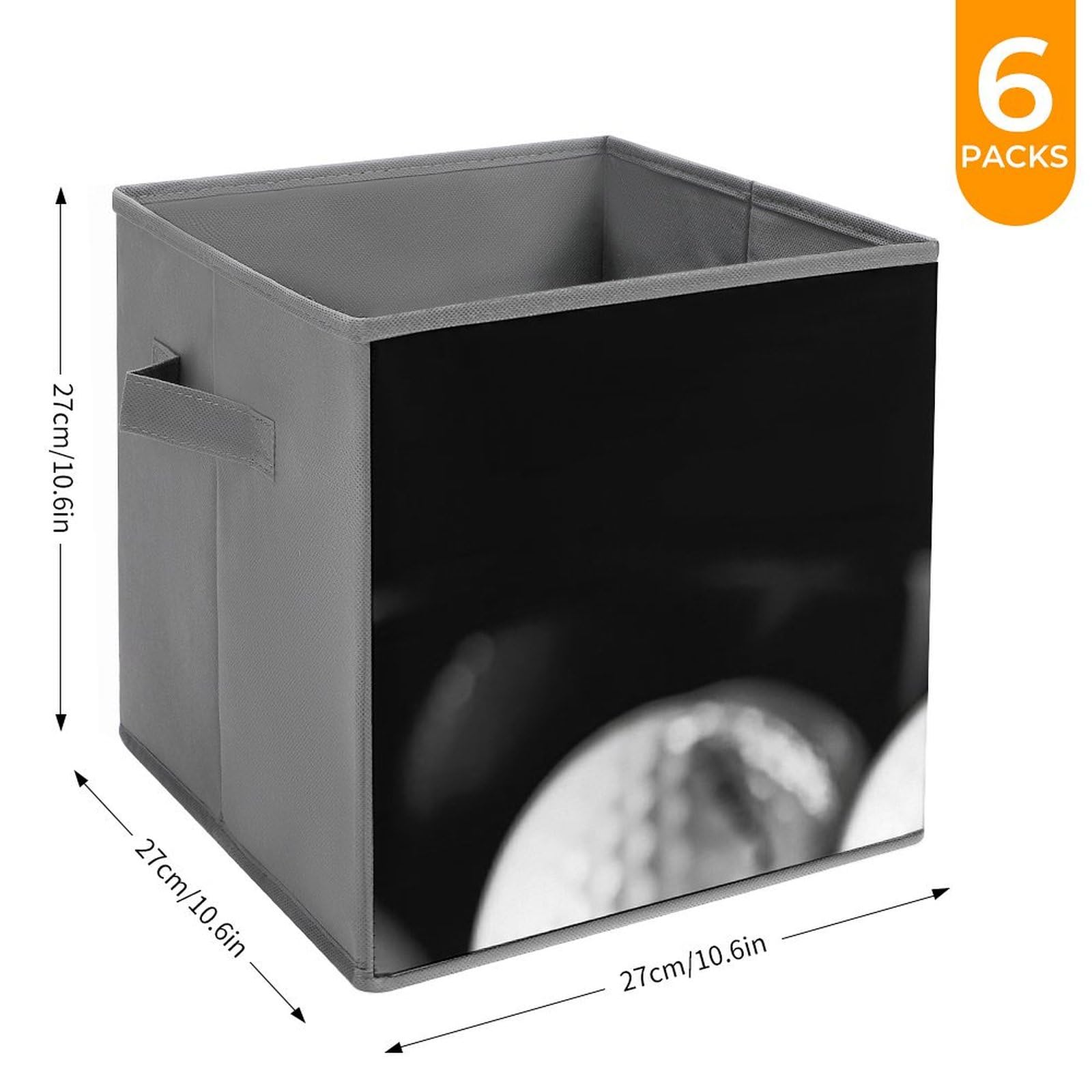 6-Pack Black & White Collapsible Golf Storage Bins with Handles - Large Closet Organizer Baskets for Clothing, Houseware & Home Organization (Perfect for Bedroom, Garage & Sports Equipment Storage)